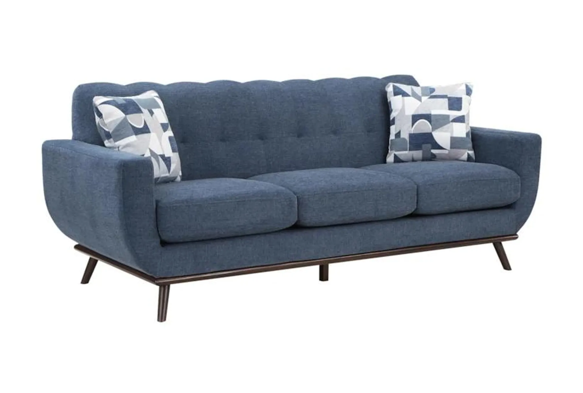 Olympia Blue Fabric 87" Sofa