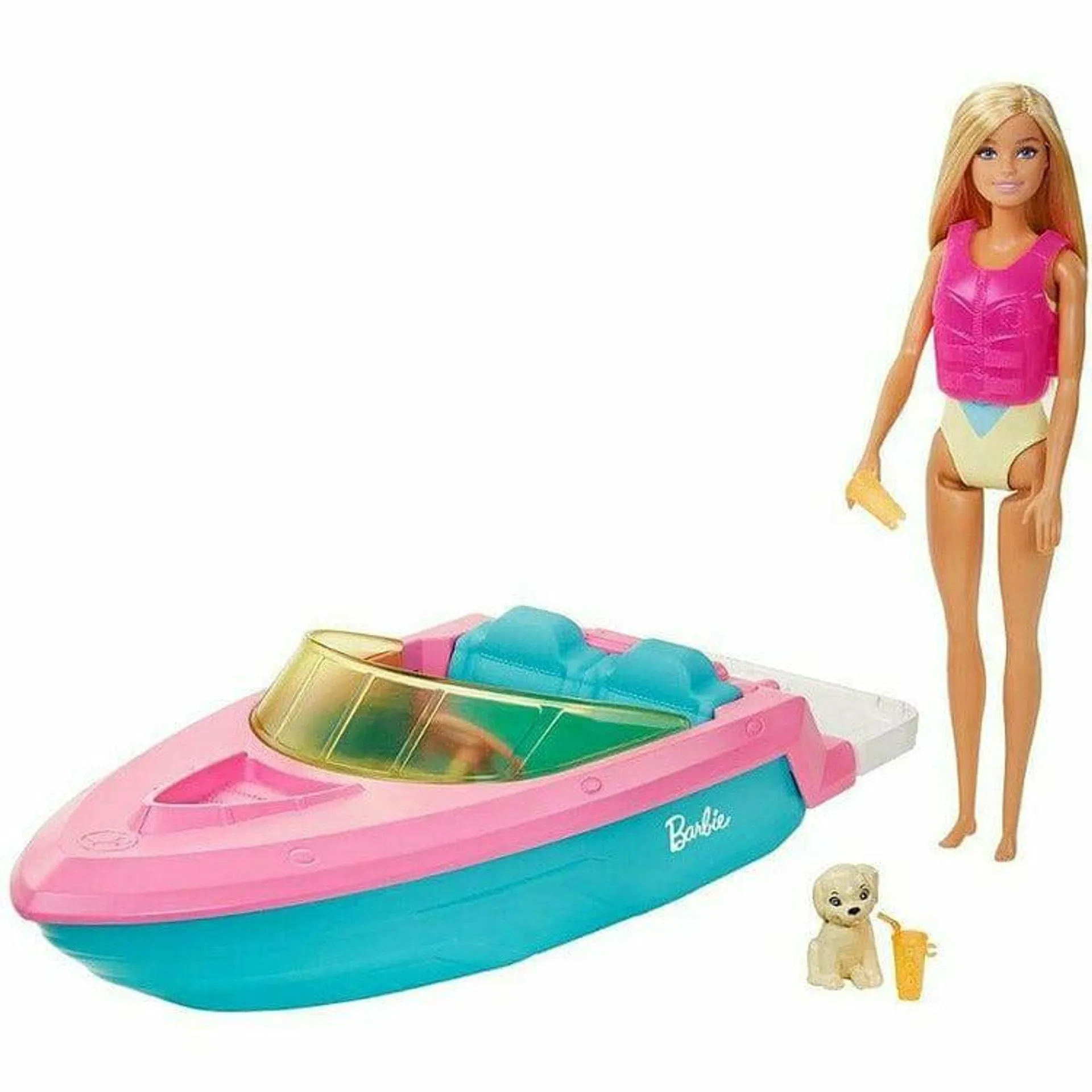 Barbie® Doll and Boat with Puppy and Accessories