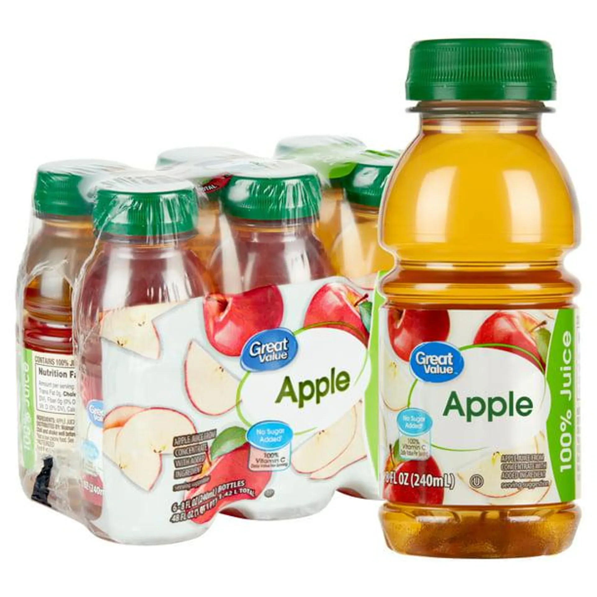 Great Value Apple Juice, 8 Fl. Oz., 6 Count