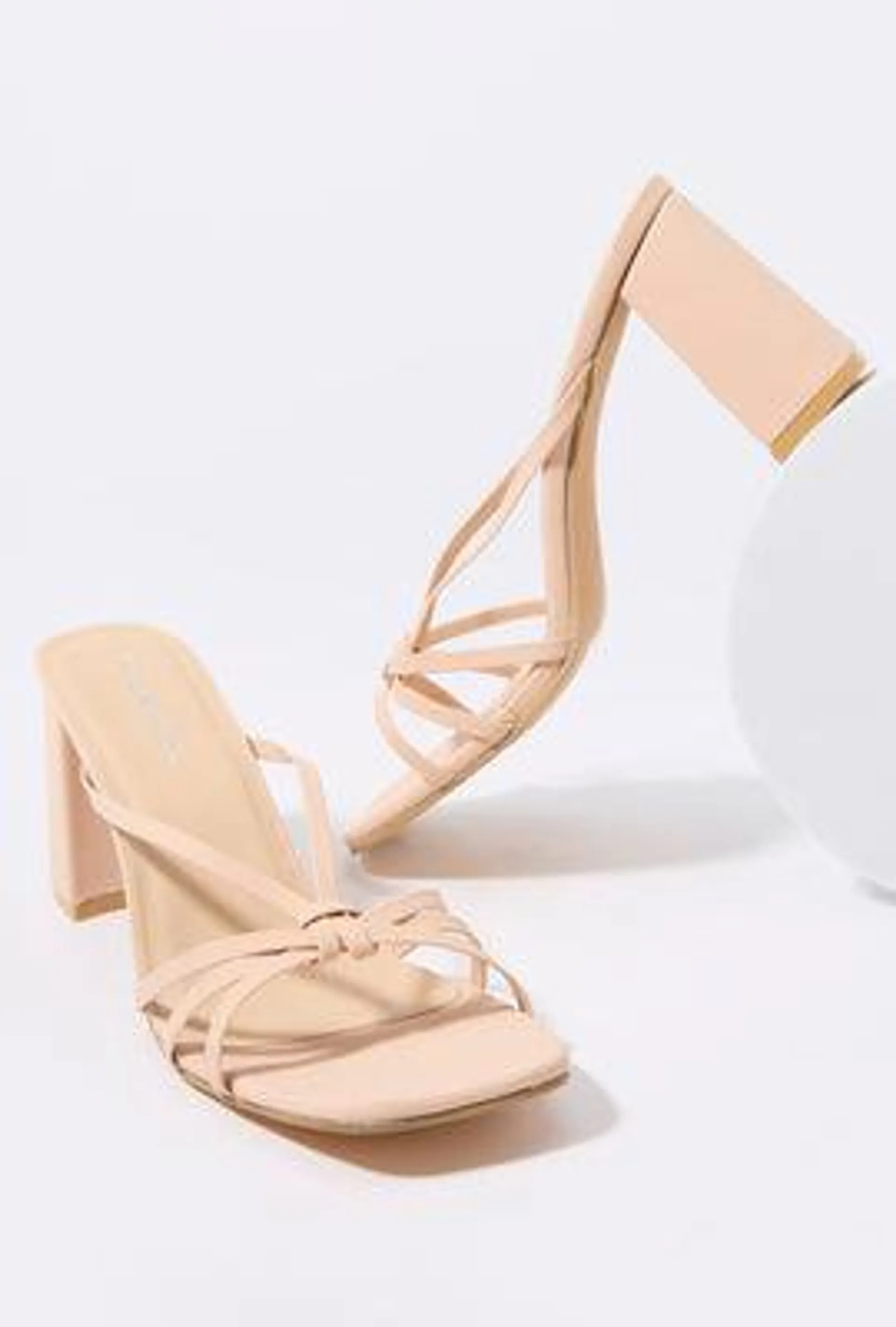 Faux Leather Strappy Heel