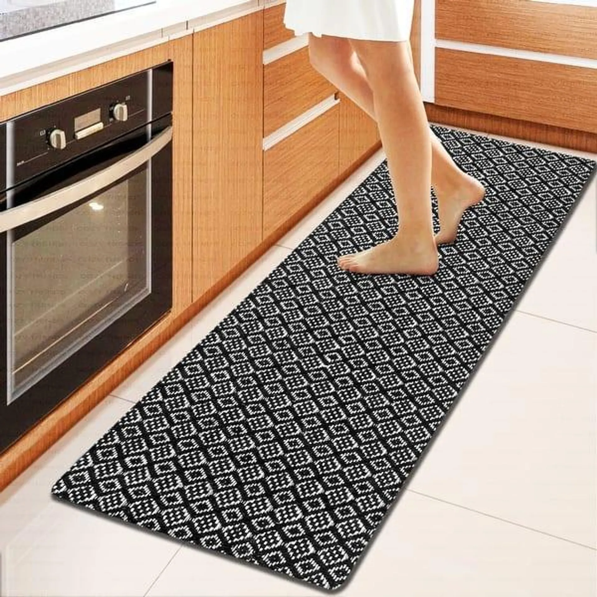 Kitchen Runner Rug/ Mat Cushioned Cotton Hand Woven Anti-Fatigue Mat Kitchen/Bathroom/Bed side 18x48'' - 18''x48''