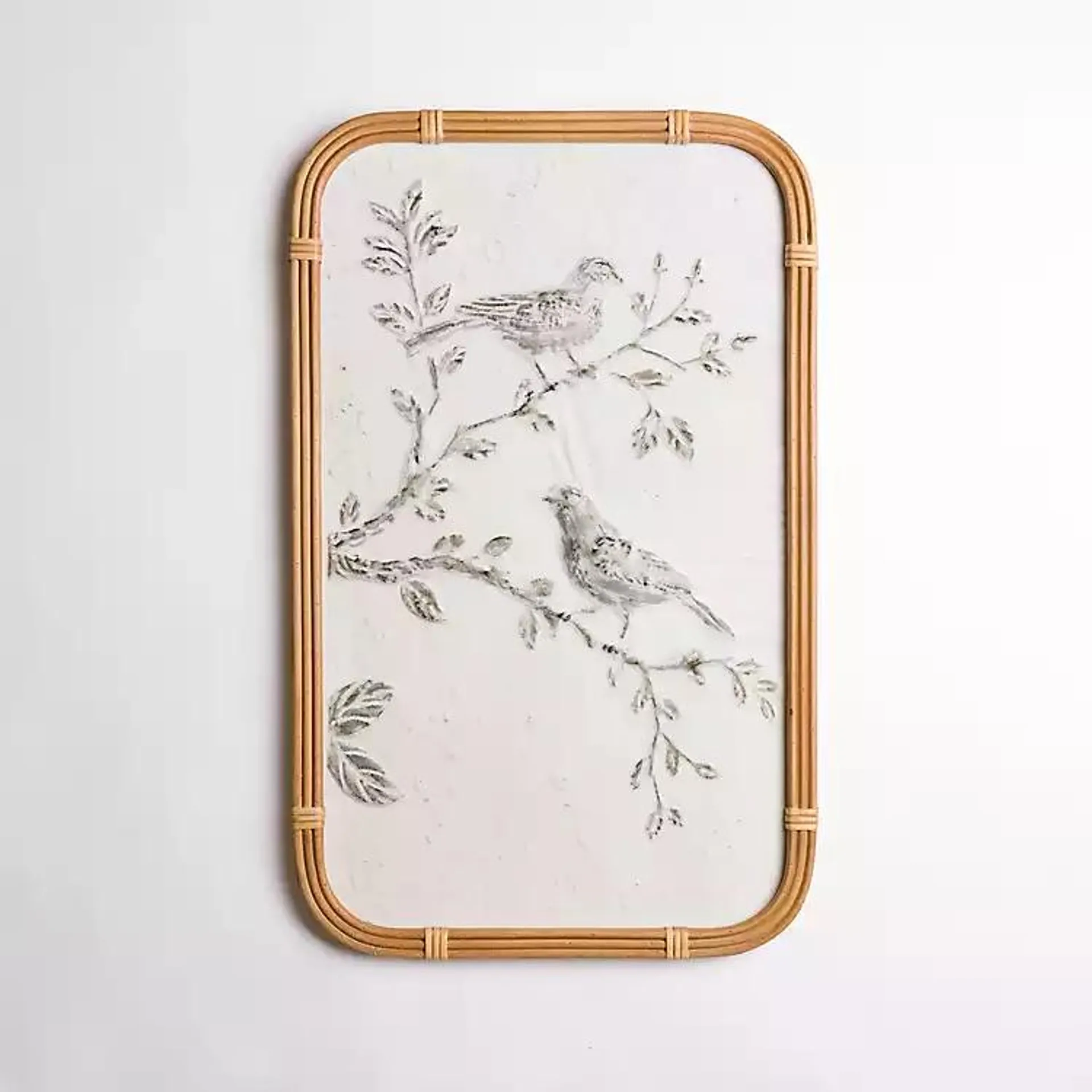 White Embossed Birds II Wall Plaque