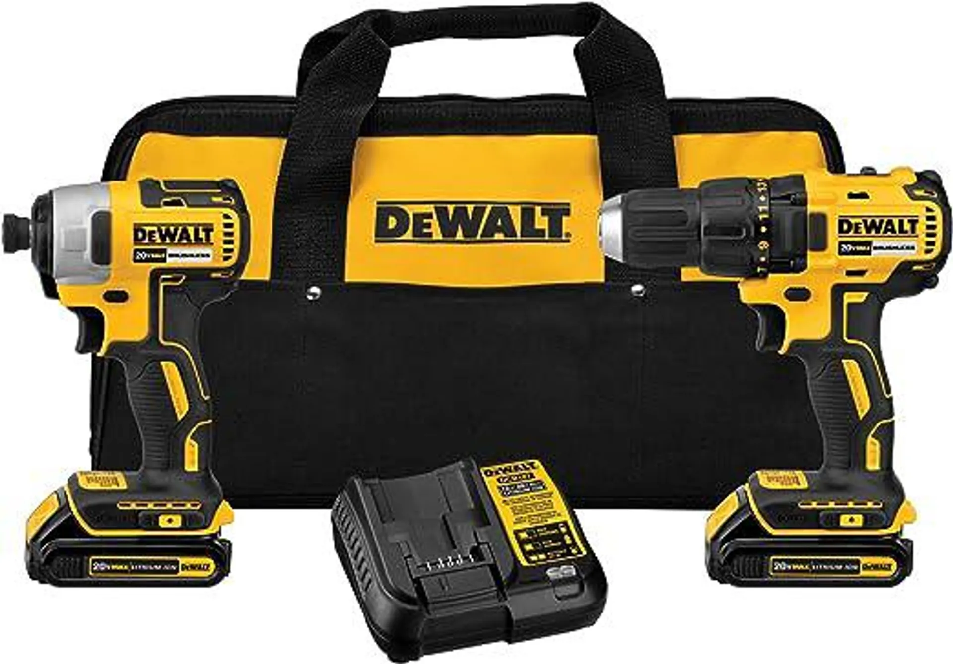 DEWALT 20V MAX Cordless Drill, Impact Driver, Power Tool Combo Kit, 2-Tool Cordless Power Tool Set with 2 Batteries and Charger Included (DCK277D2)