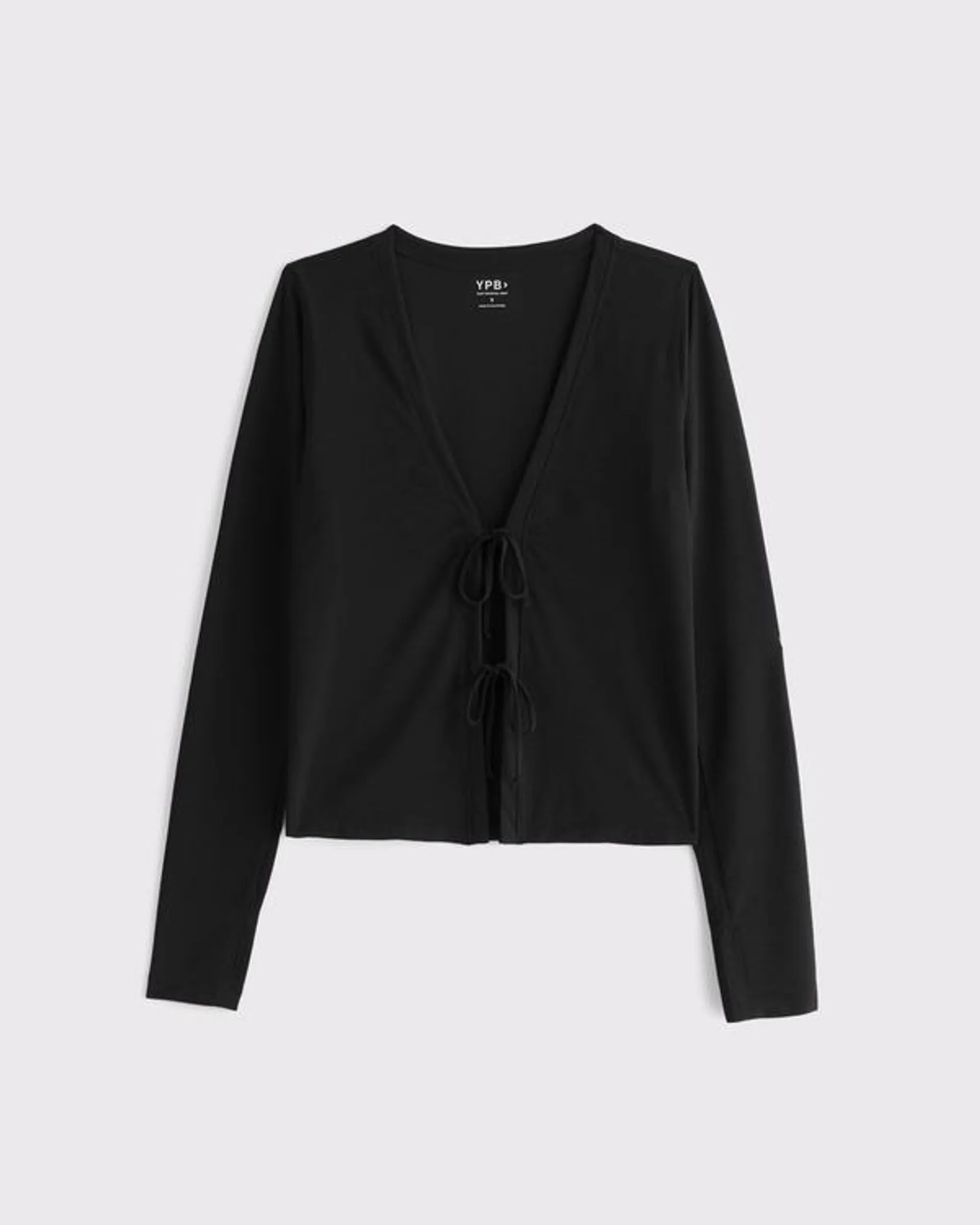 YPB Active Featherweight Tie-Front Cardigan