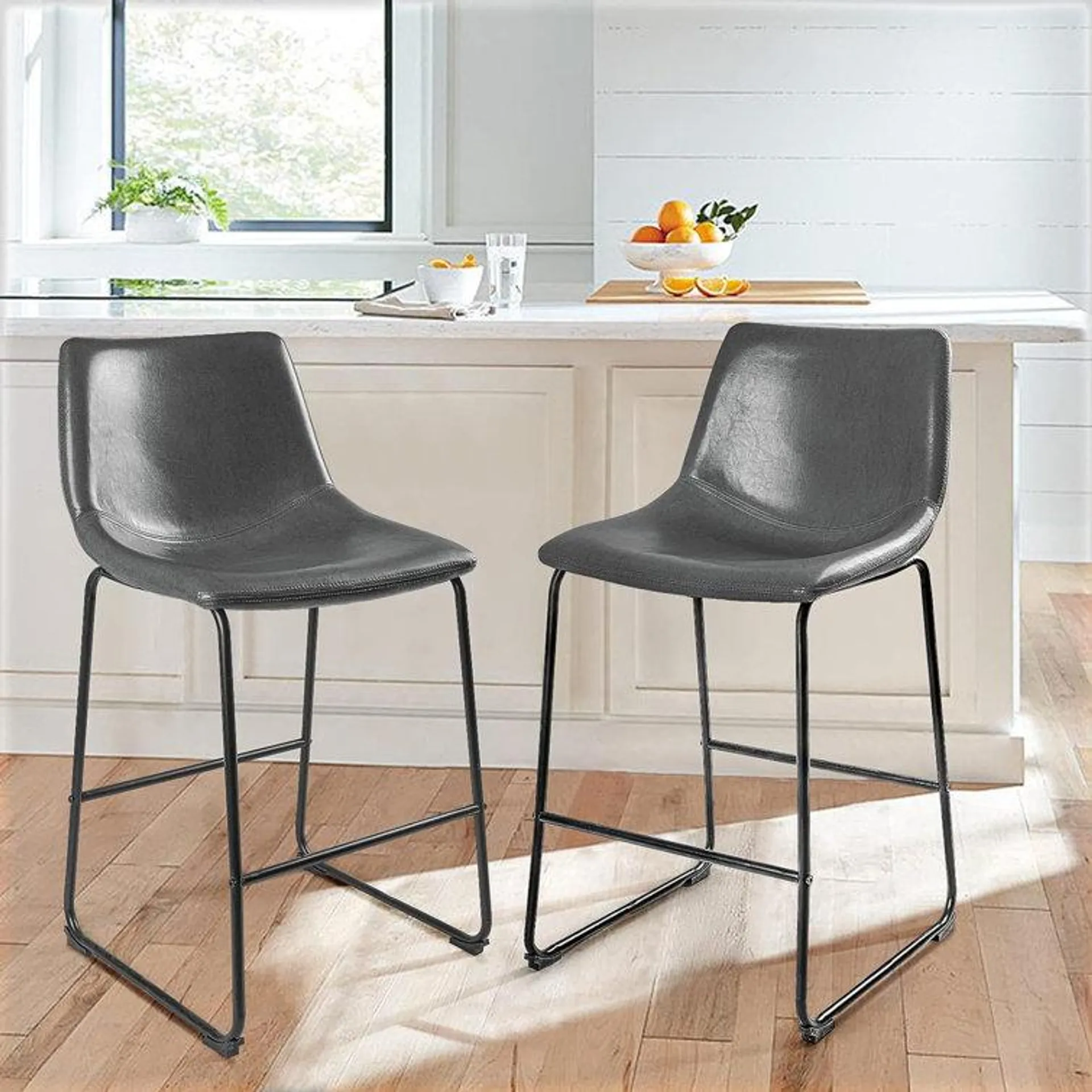 Julienn Upholstered Counter Stool with Metal Frame