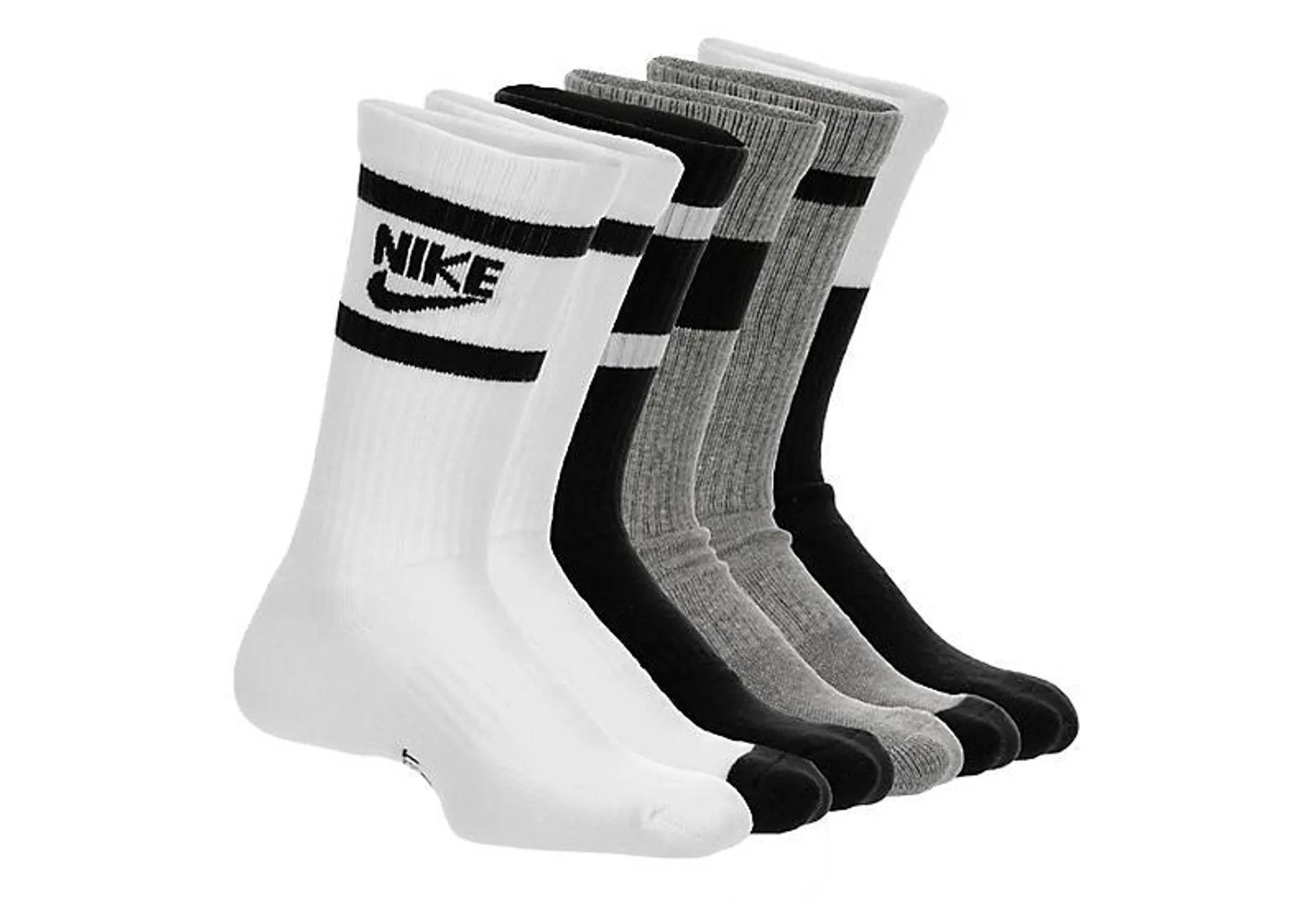 Nike Unisex Graphic Crew Socks 6 Pairs - White