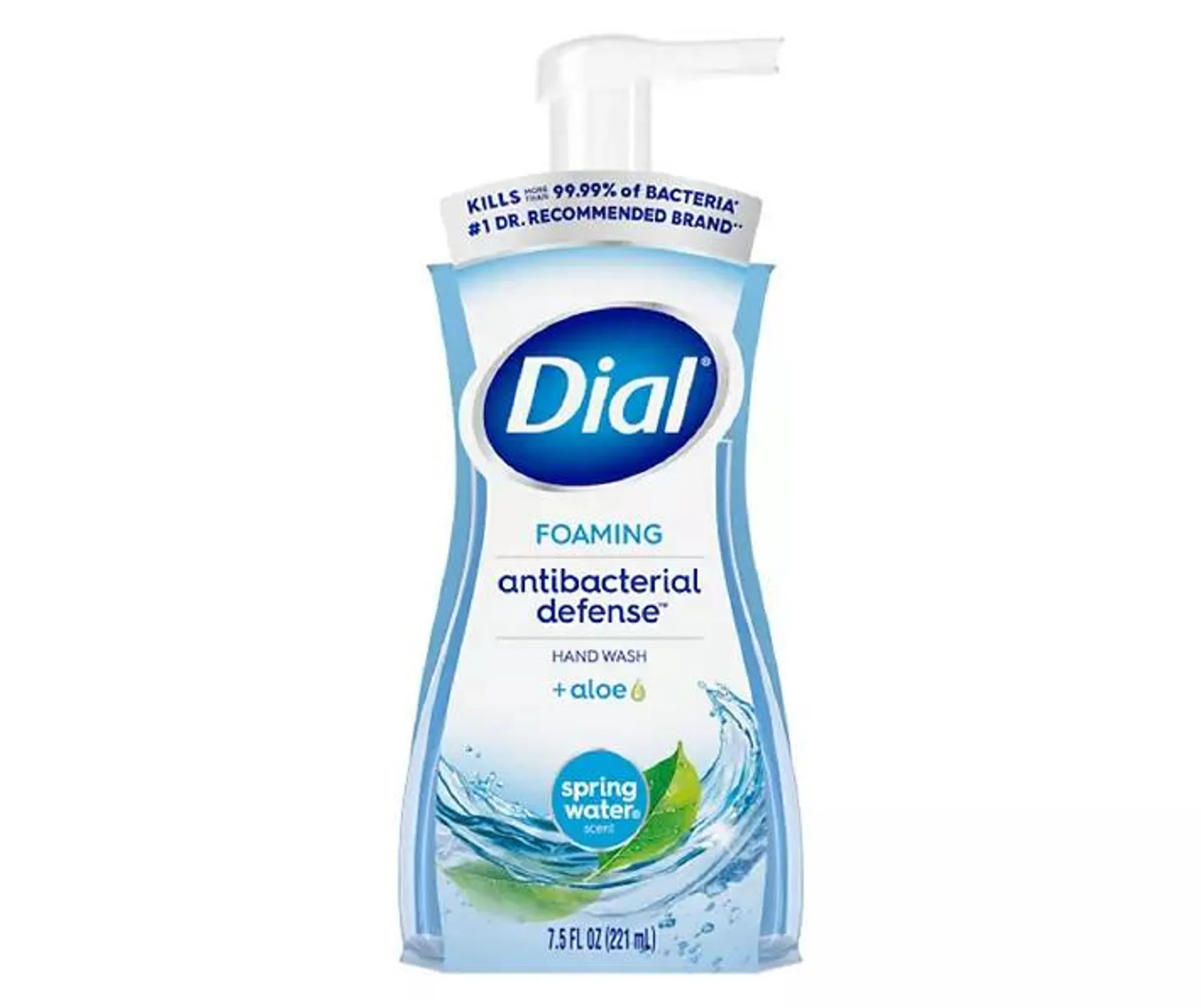 Dial Antibacterial Foaming Hand Wash, Spring Water, 7.5 Oz.