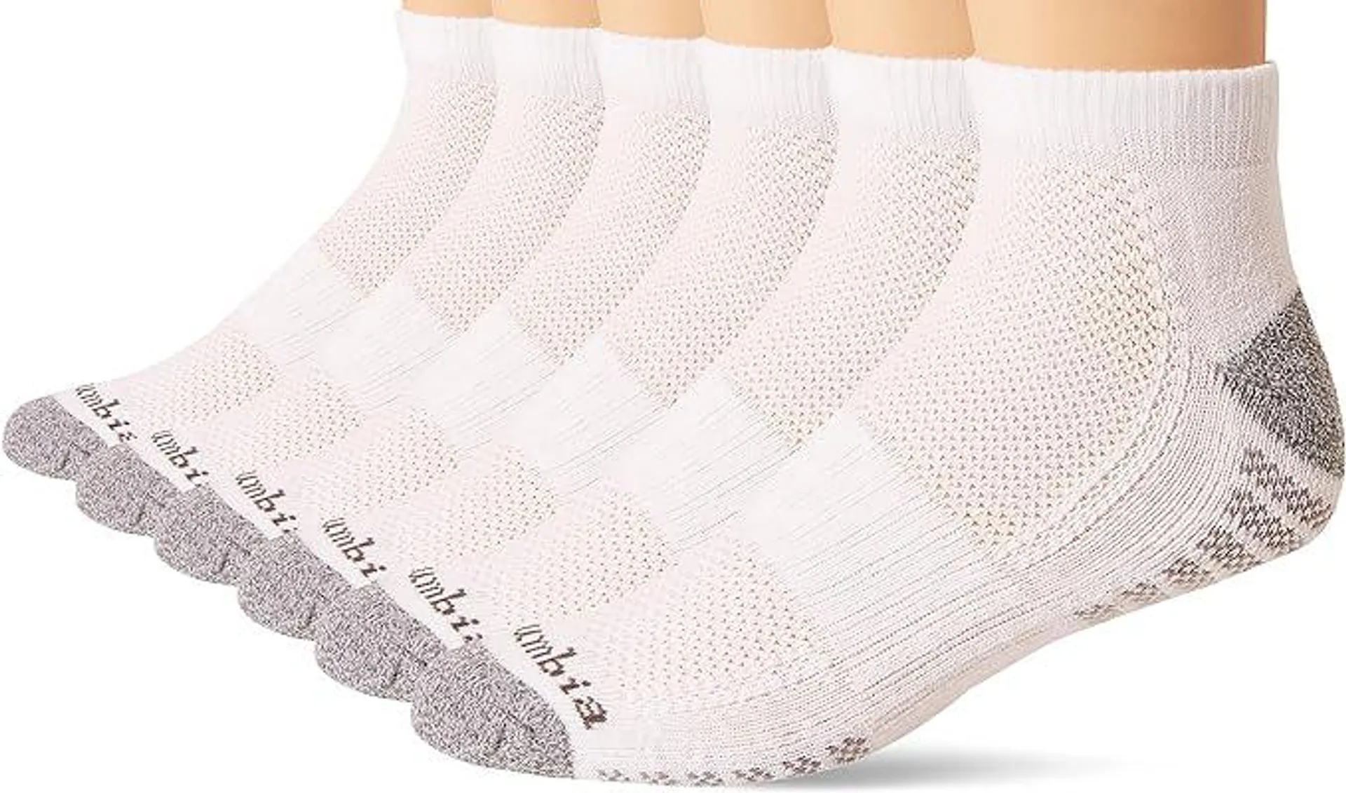 Columbia Men's Low-Cut Mesh Top Arch Support Poly Blend 6 Pair Socks