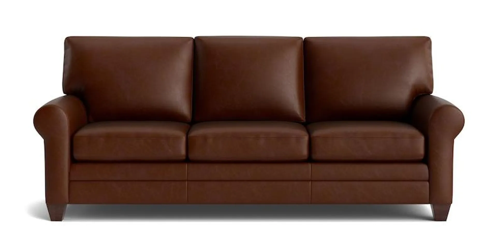 Carolina Leather Roll Arm Sofa