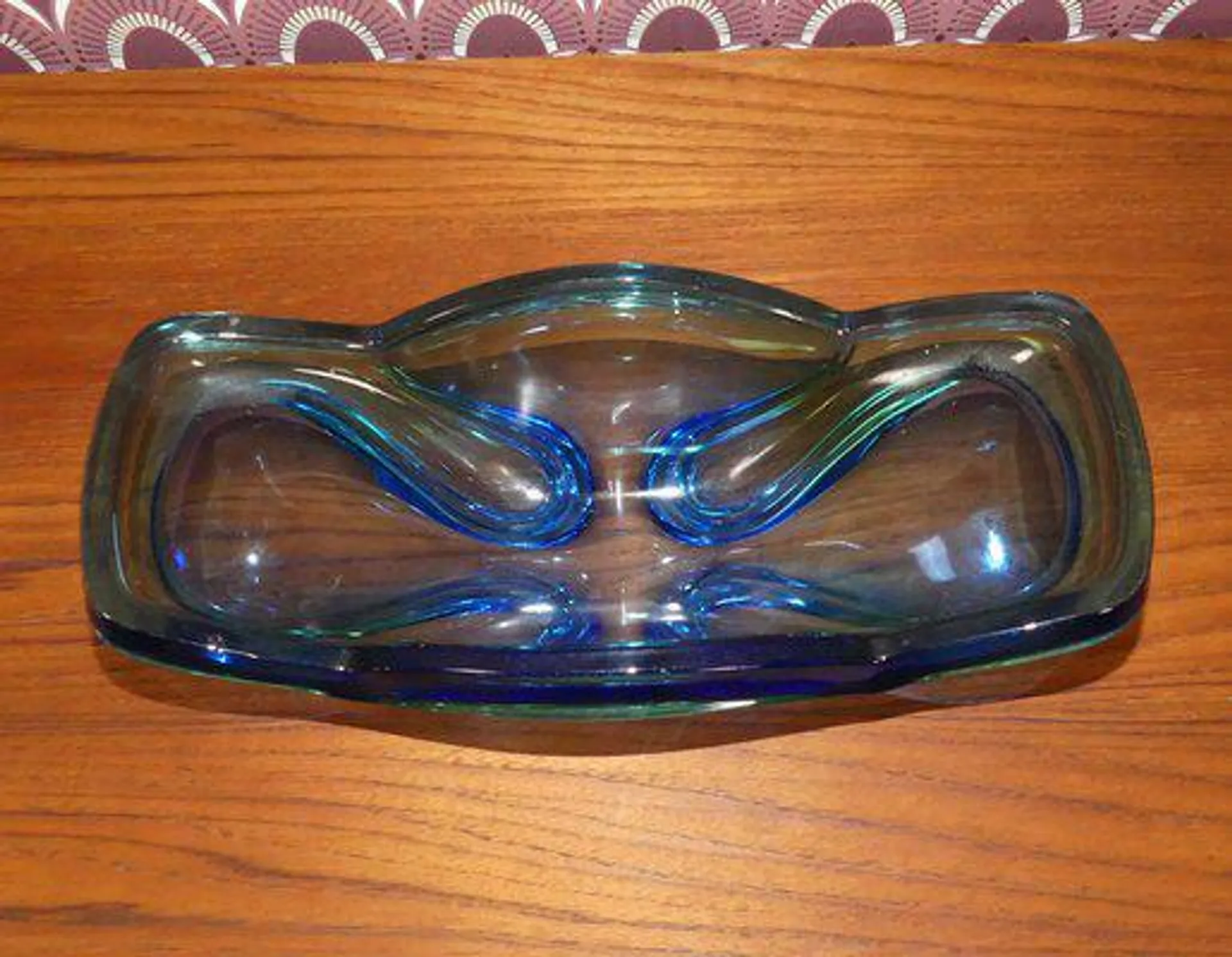 Large Murano Glass in Shell Blue Green