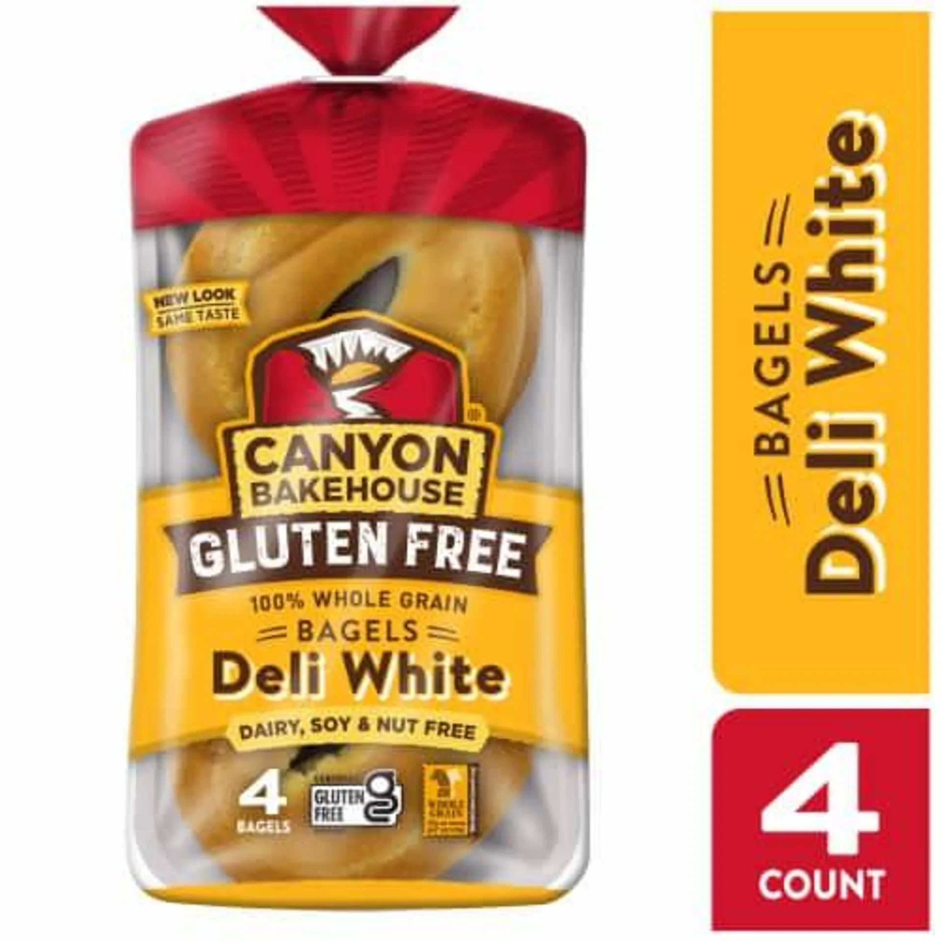 Canyon Bakehouse Deli White 100% Whole Grain Gluten Free Bagels Fresh