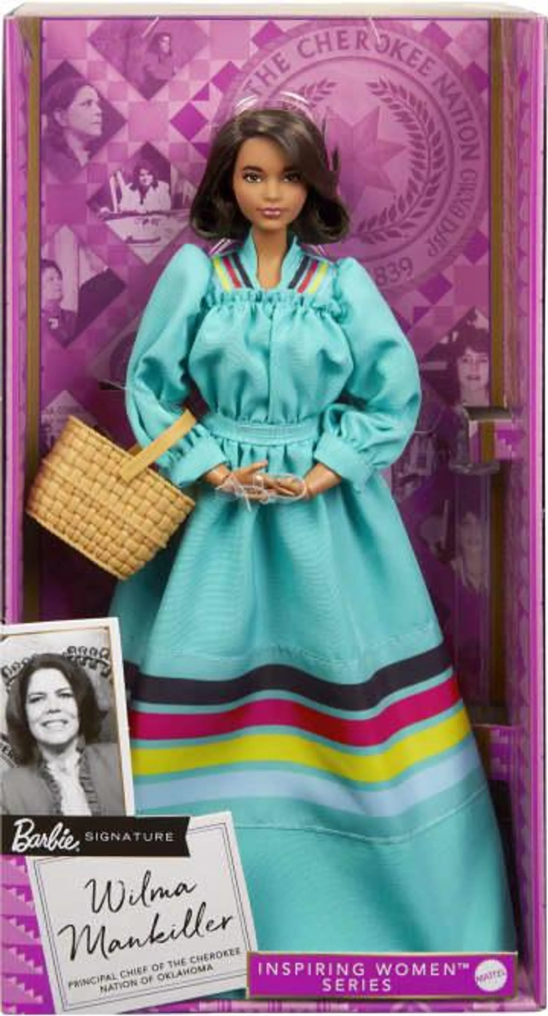 Barbie Inspiring Women Collectible Doll, Wilma Mankiller In Turquoise Dress