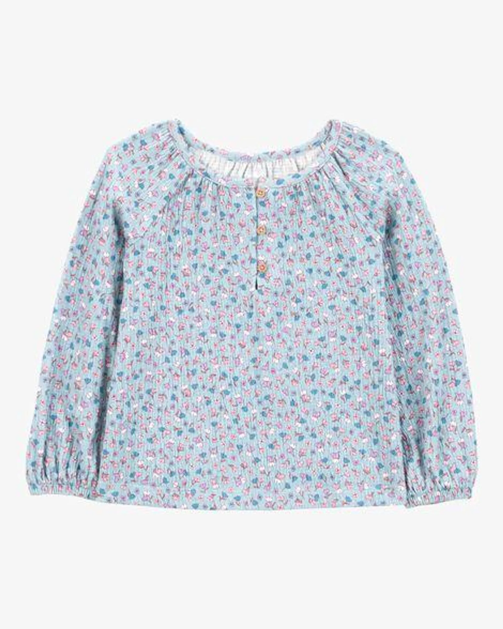 Baby Floral Gauze Long-Sleeve Top - Floral