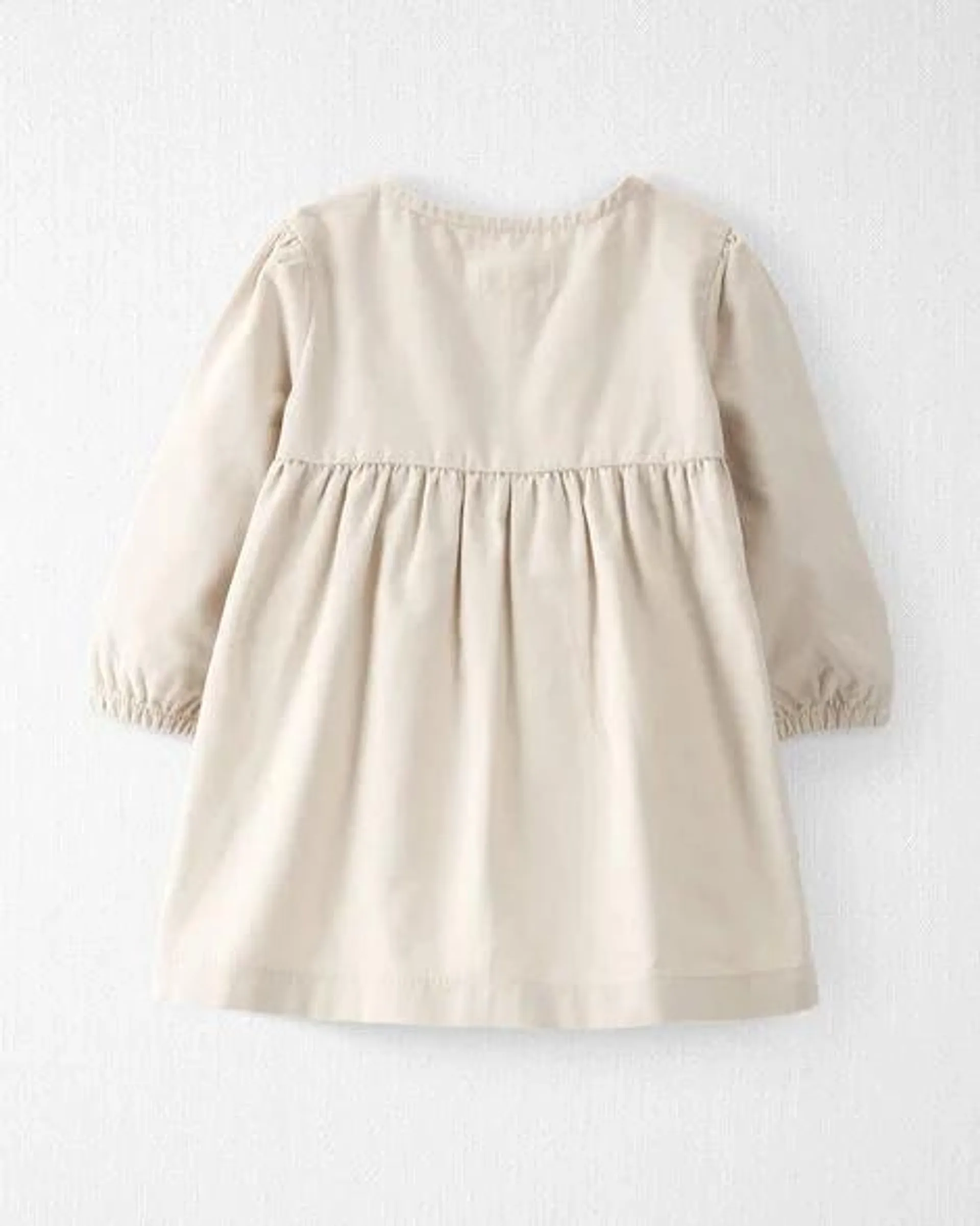 Baby Organic Cotton Corduroy Pocket Dress in Toasted Wheat