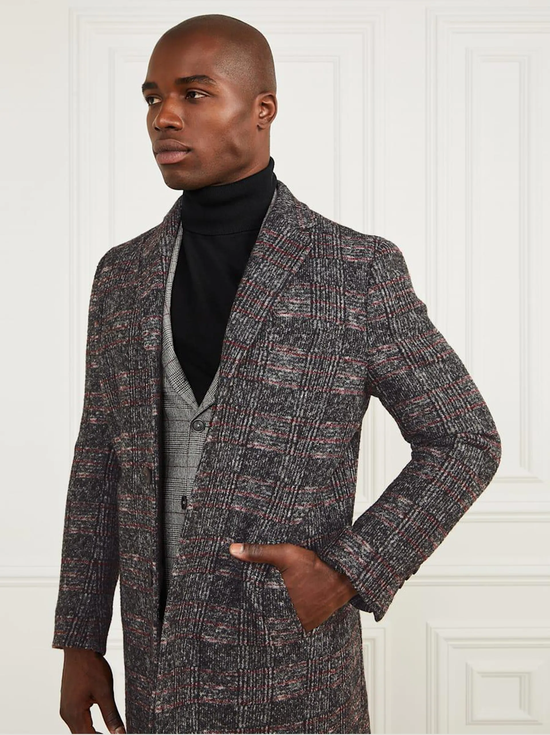 Single Breasted Wool-Blend Coat