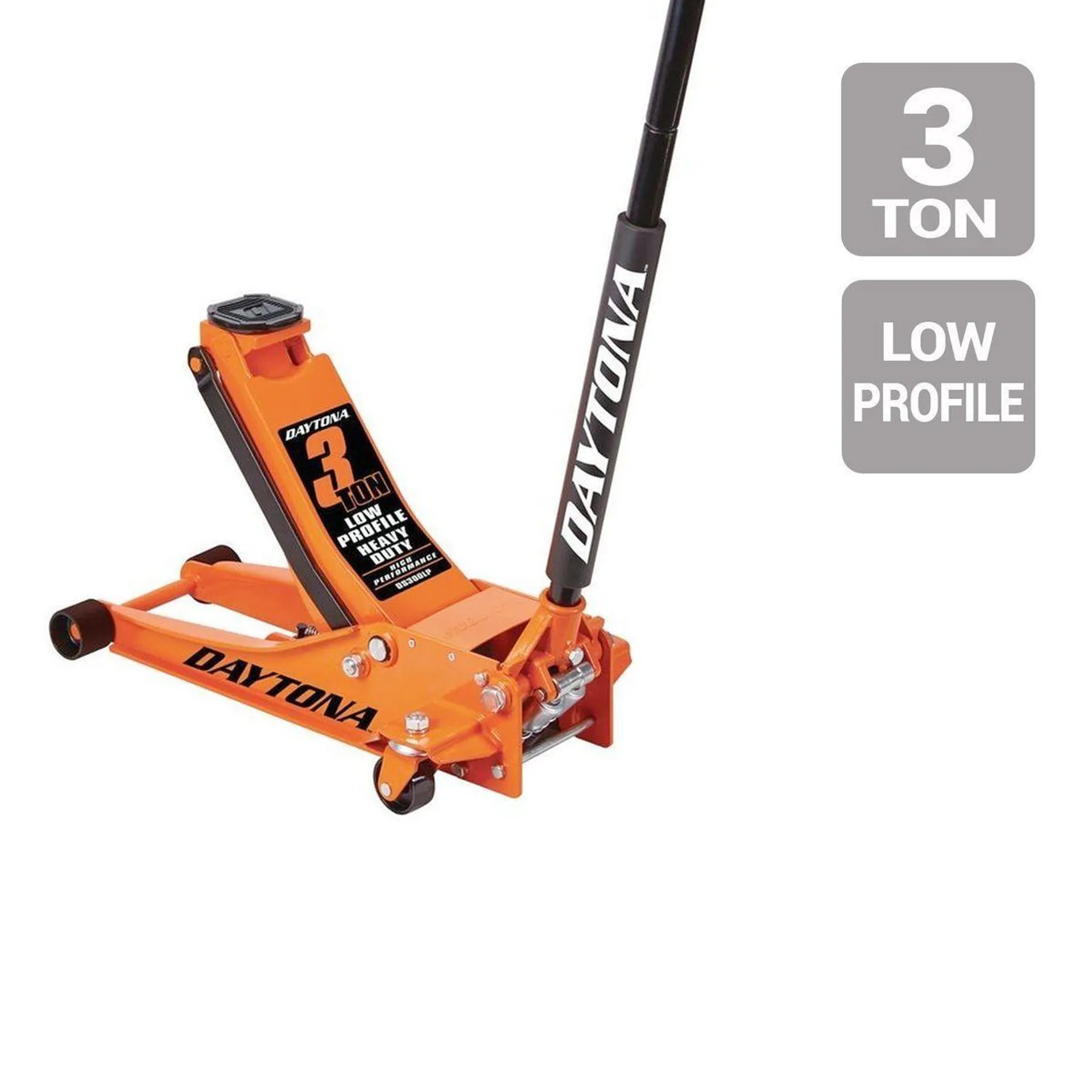 3 Ton Low-Profile Professional Floor Jack with RAPID PUMP, Orange