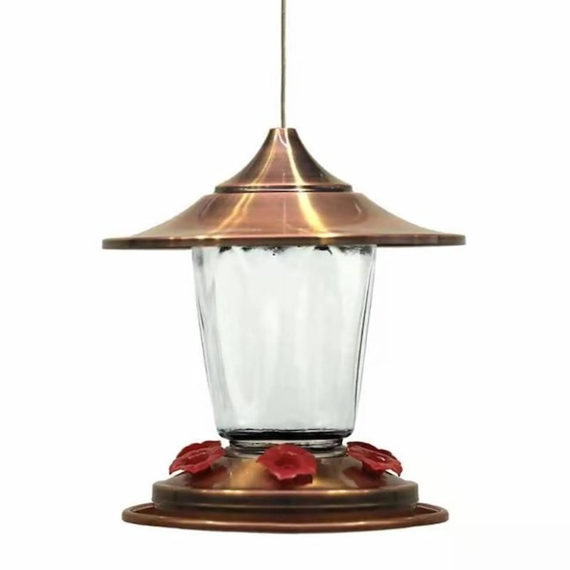 Style Selections Glass Hanging Nectar Hummingbird Feeder- 28-oz