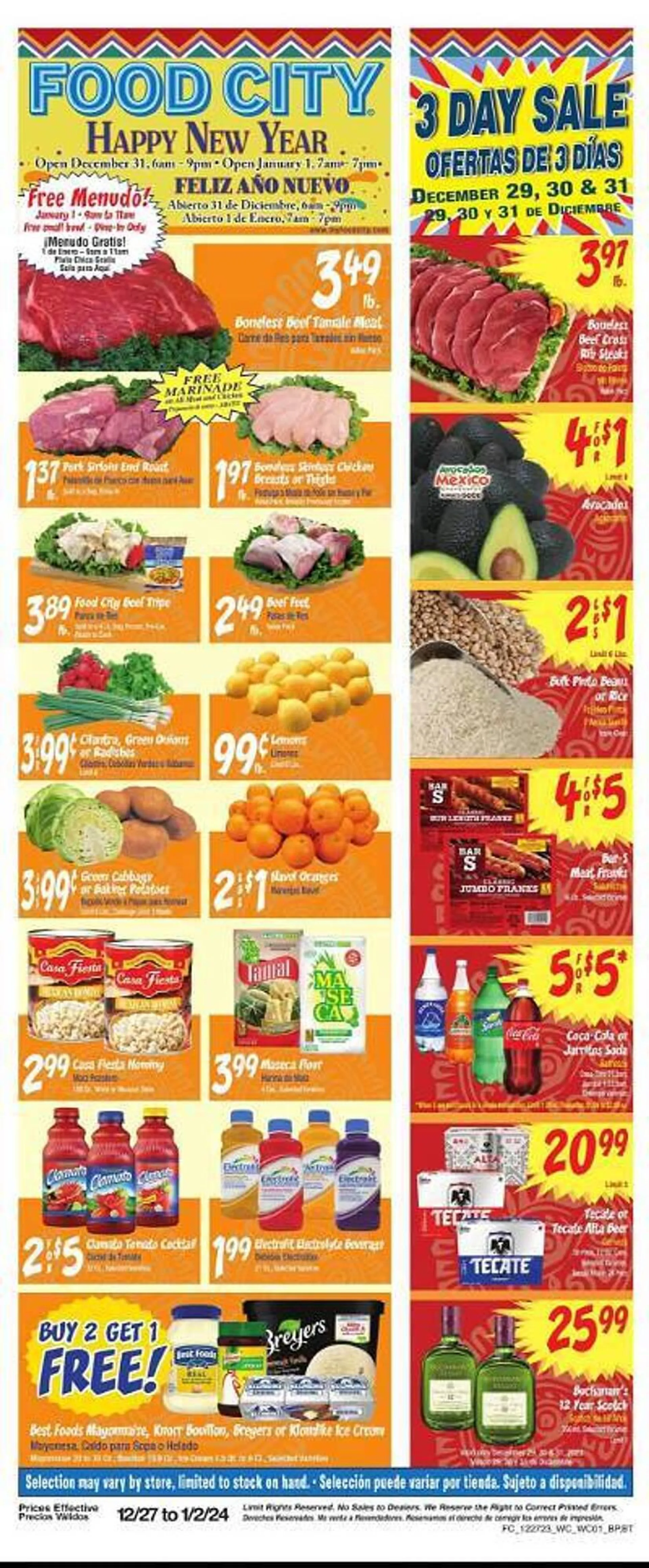 Weekly ad Food City Weekly Ad from December 27 to January 2 2024 - Page 1