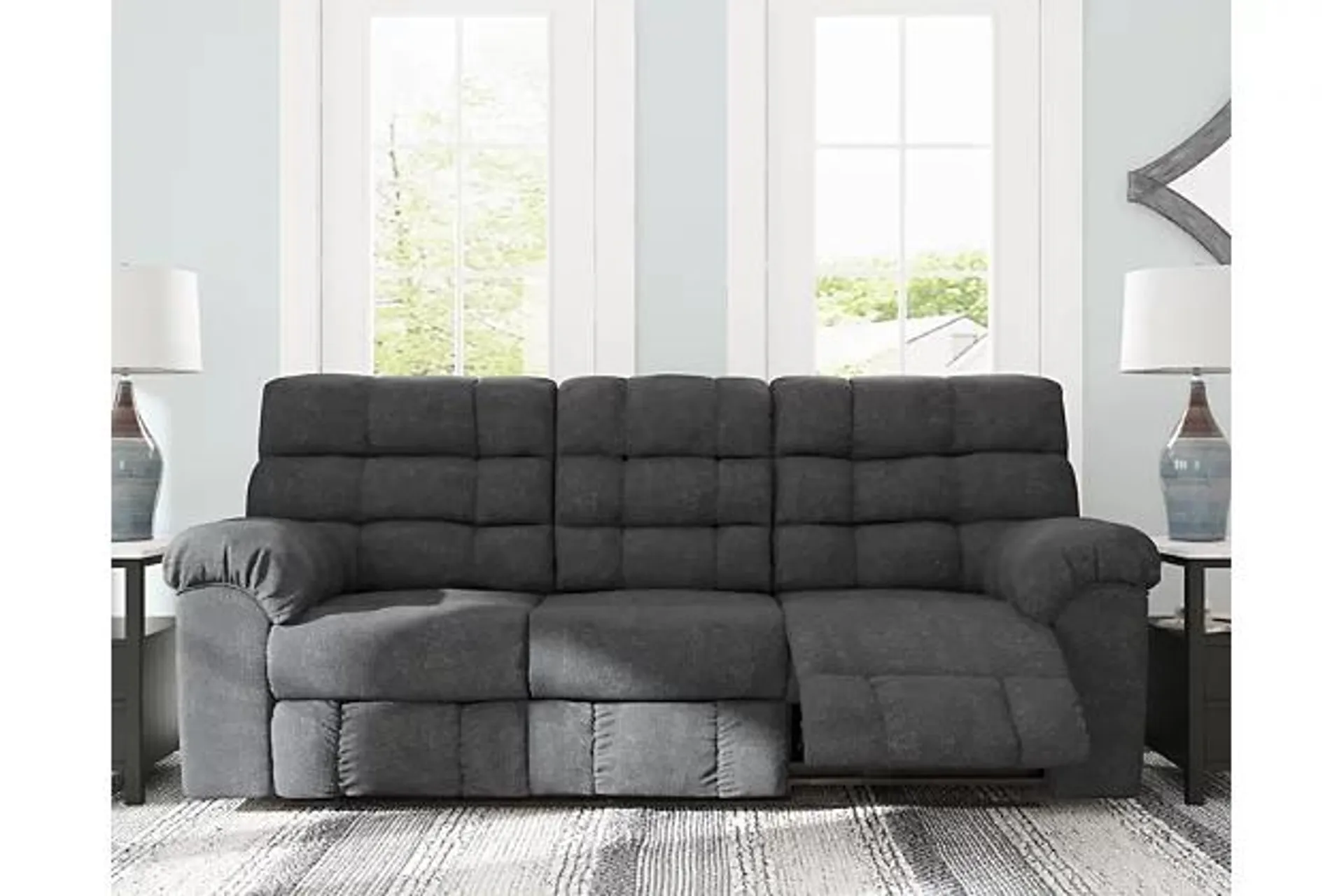 Wilhurst Manual Reclining Sofa with Drop Down Table