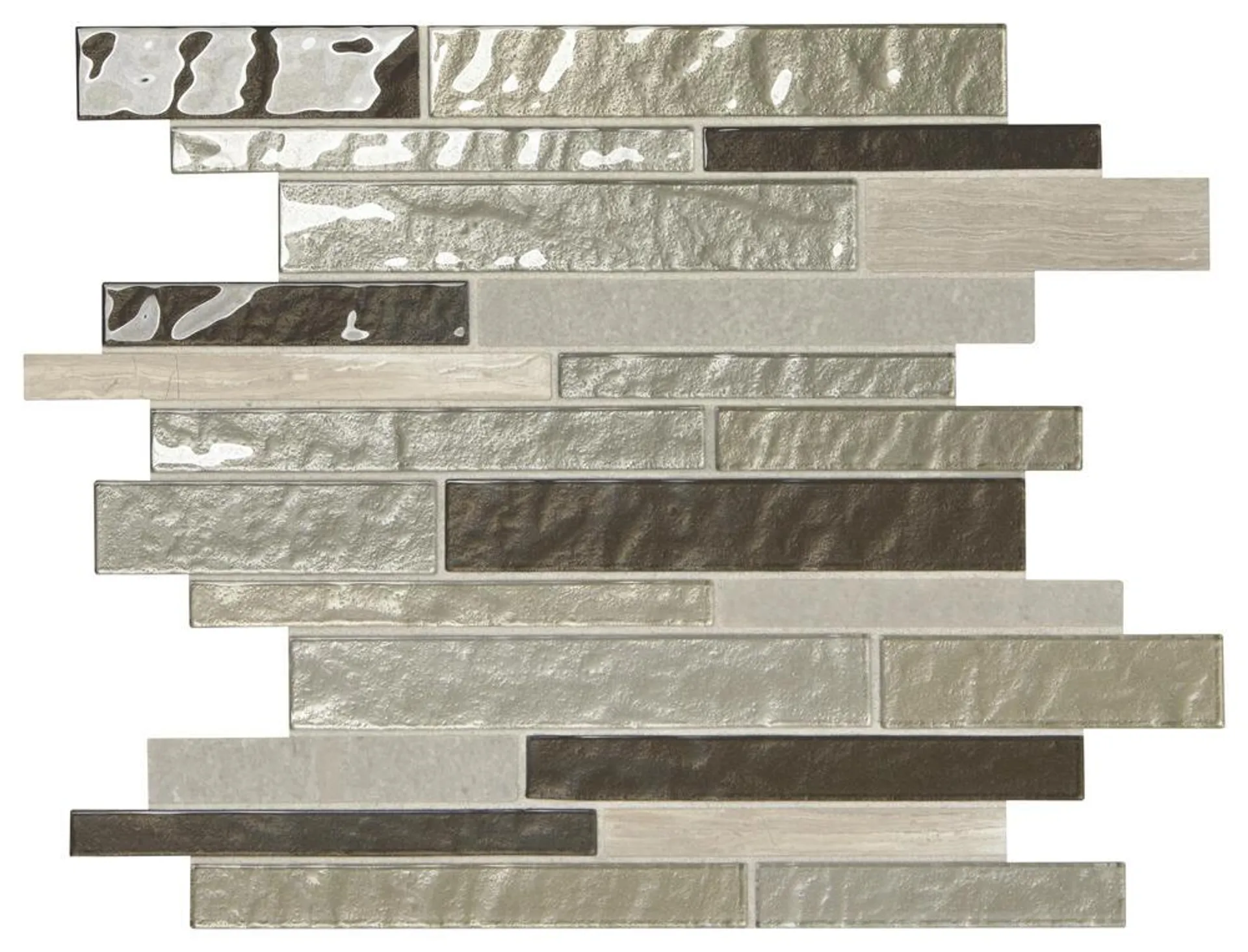 Mohawk® Glass Escape Bronze 15 x 11 Glass and Stone Mosaic Tile