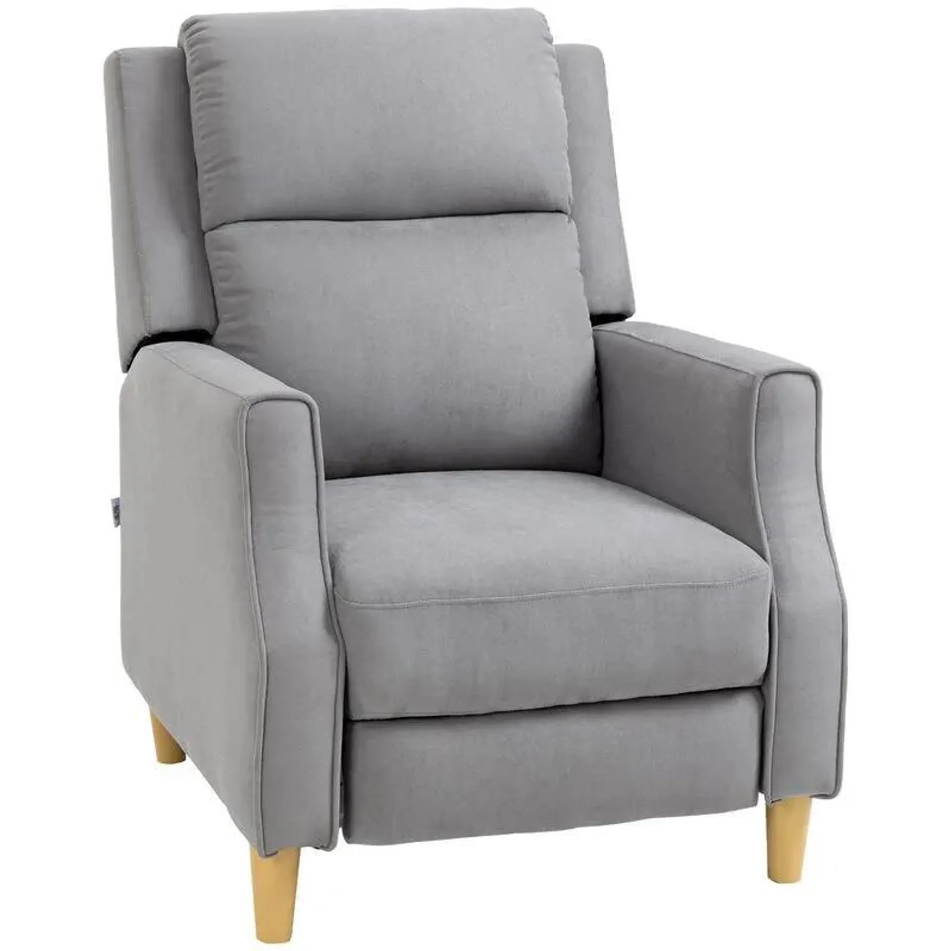 Grey Living Room Relaxation: Manual Recliner Chair with Thick Cushion