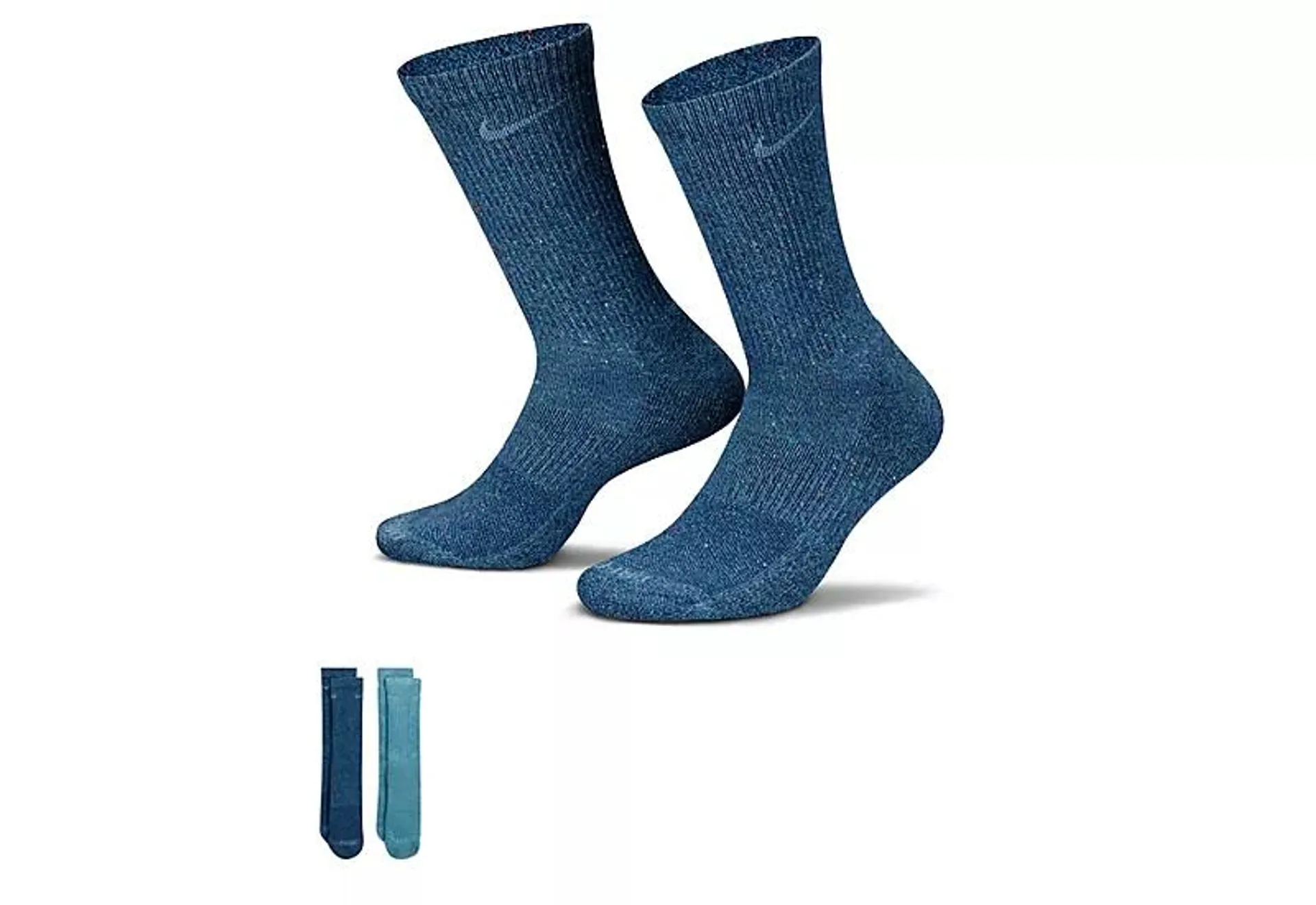 Nike Mens Large Everday Plush Crew Socks 2 Pairs - Blue
