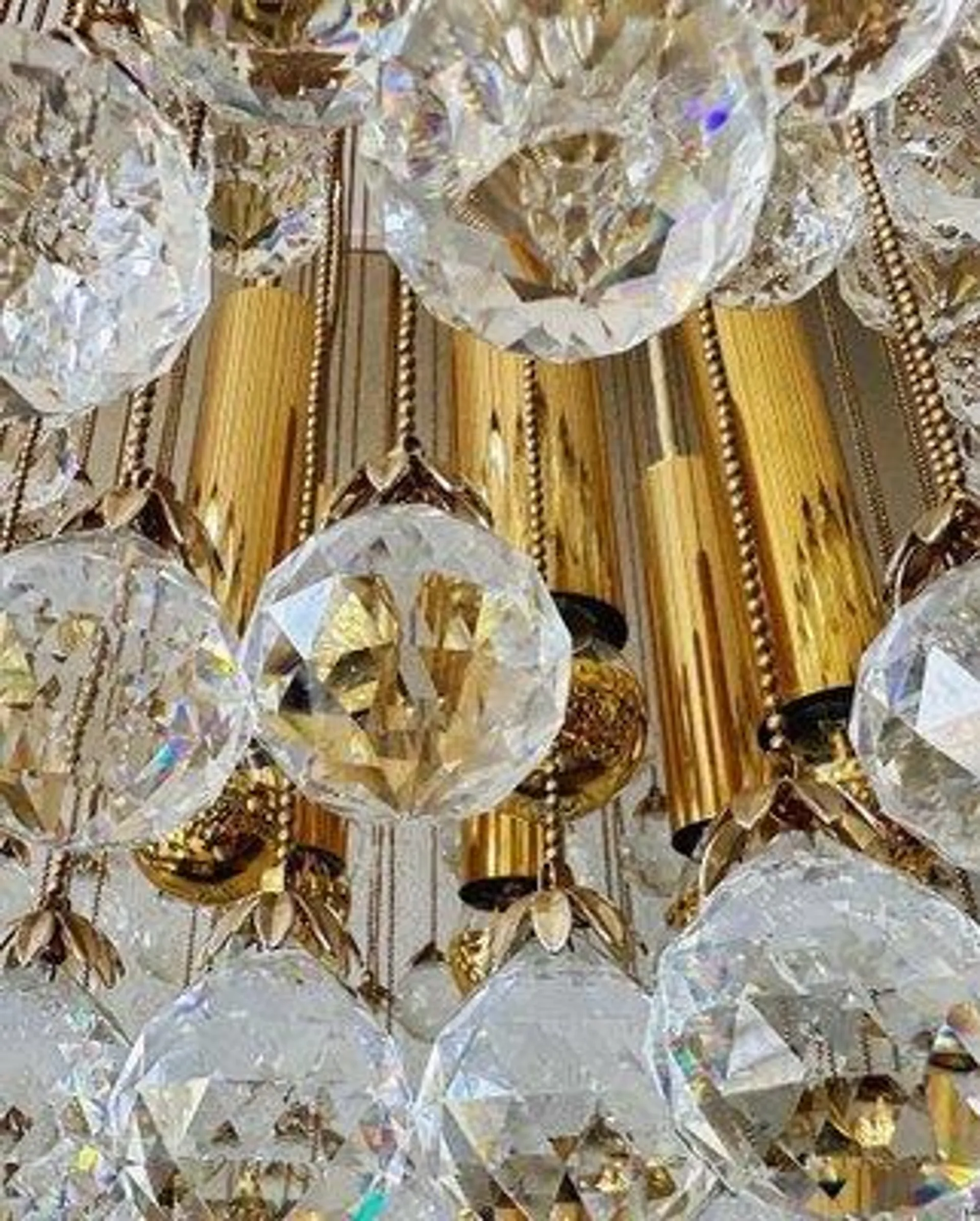 Vintage Crystal Balls Cascade Chandelier