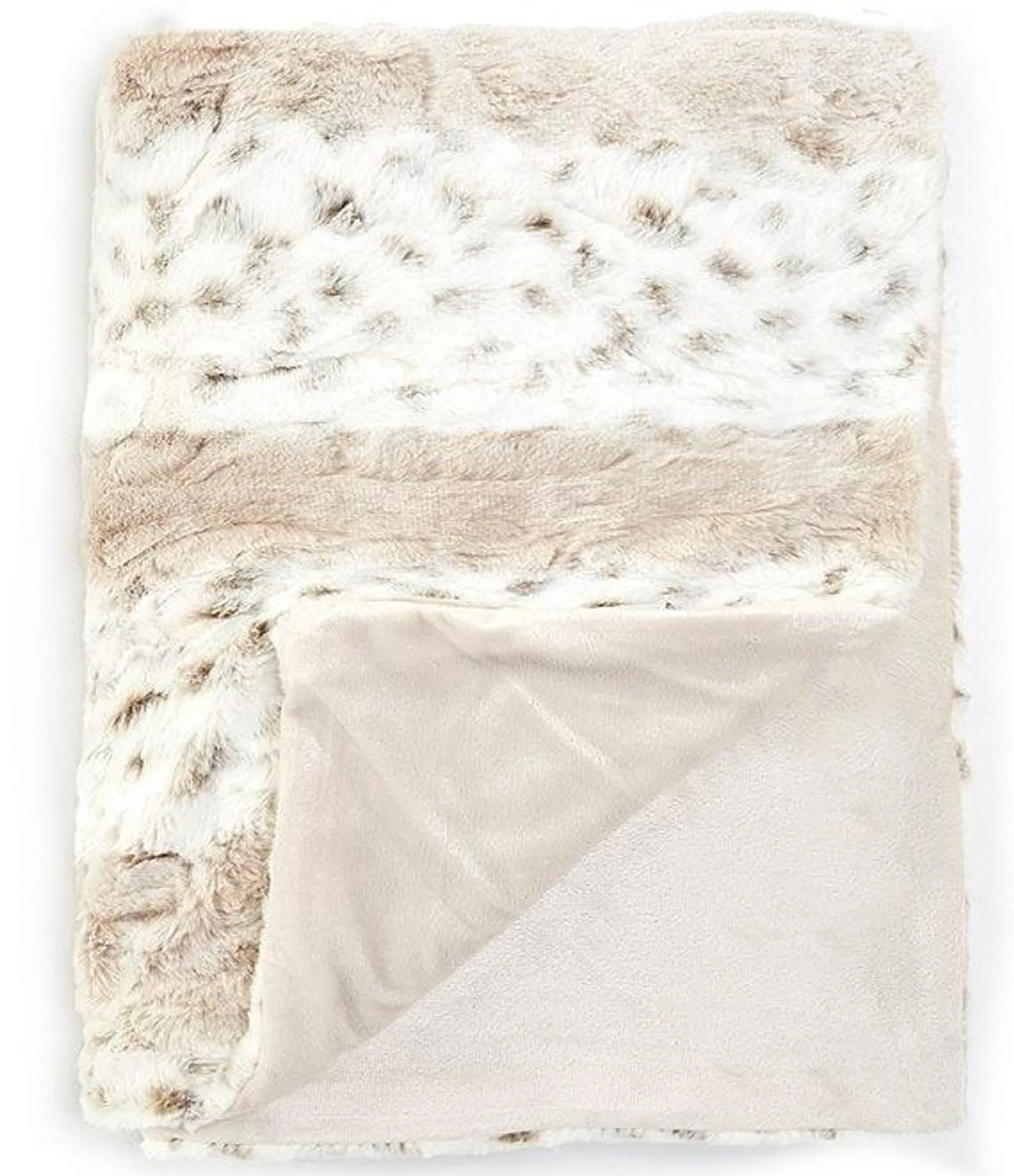 Warm Shop Collection Holly Snow Leopard Sergengeti Faux Fur Throw