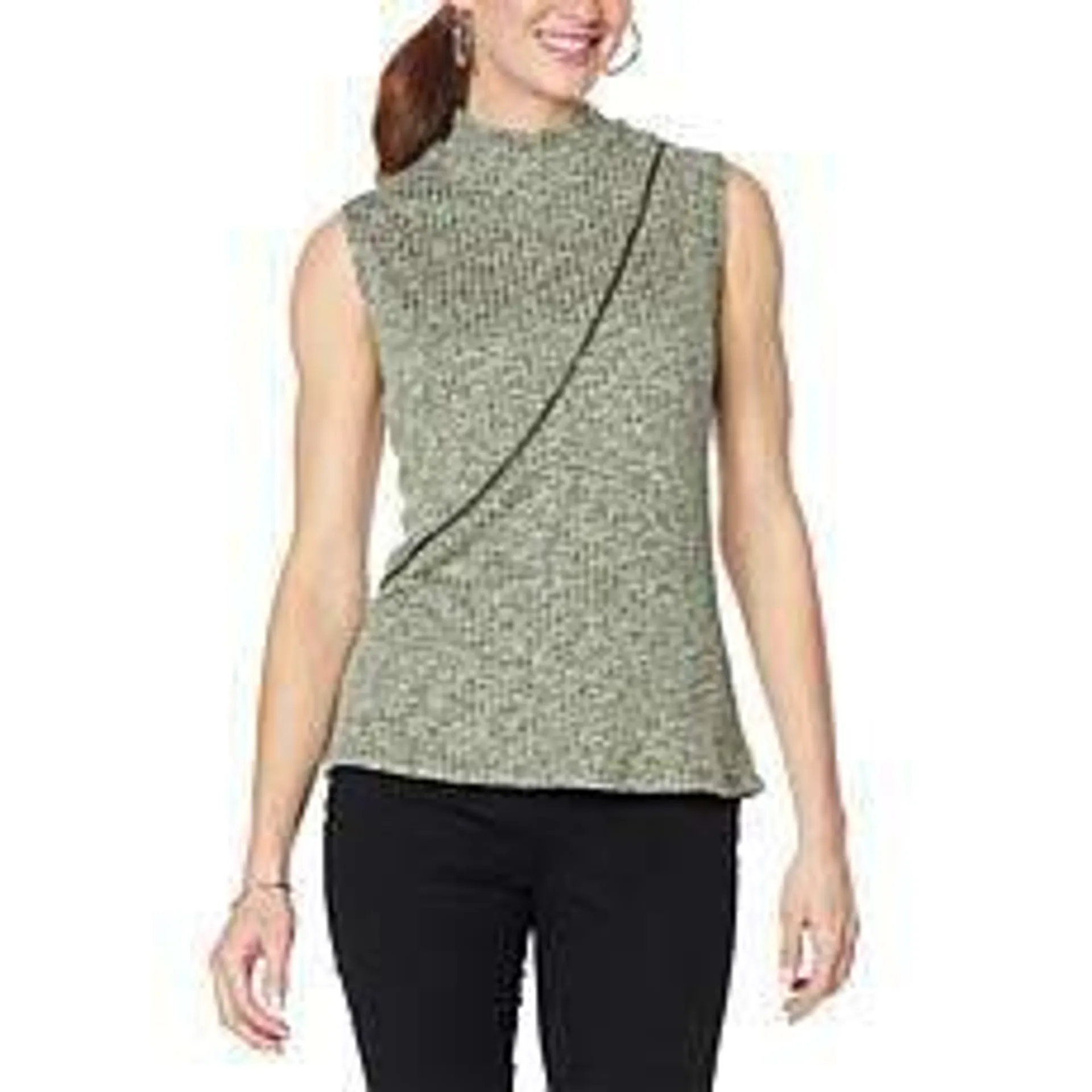 Brittany Humble Zippered Mock-Neck Top