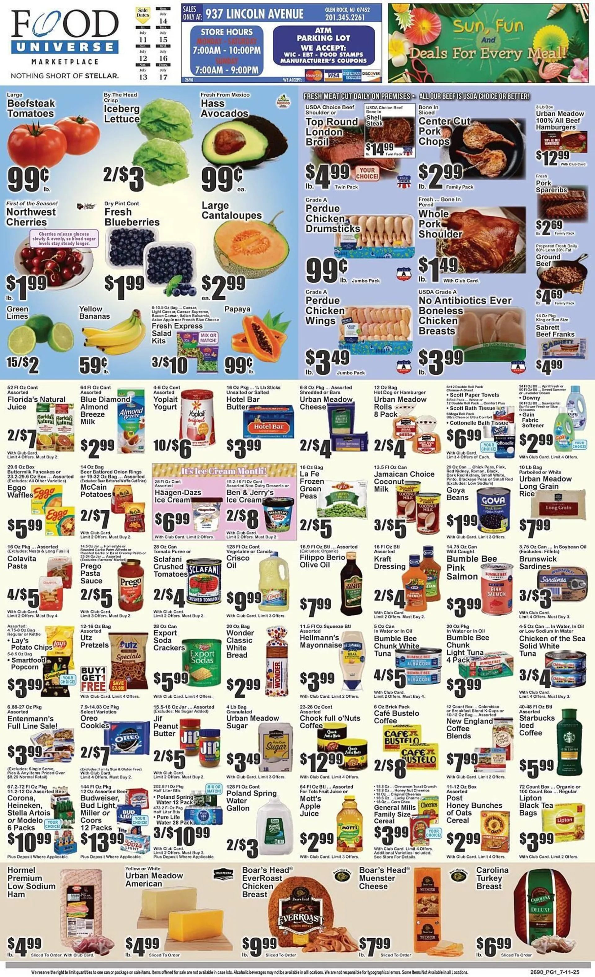 Weekly ad Food Universe Weekly Ad from July 11 to July 17 2025 - Page 1