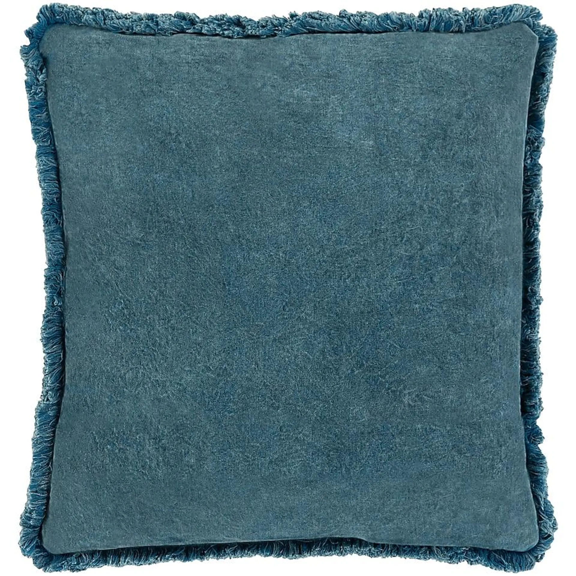 Surya Washed Cotton Velvet 18-in x 18-in Blue Indoor Decorative Pillow