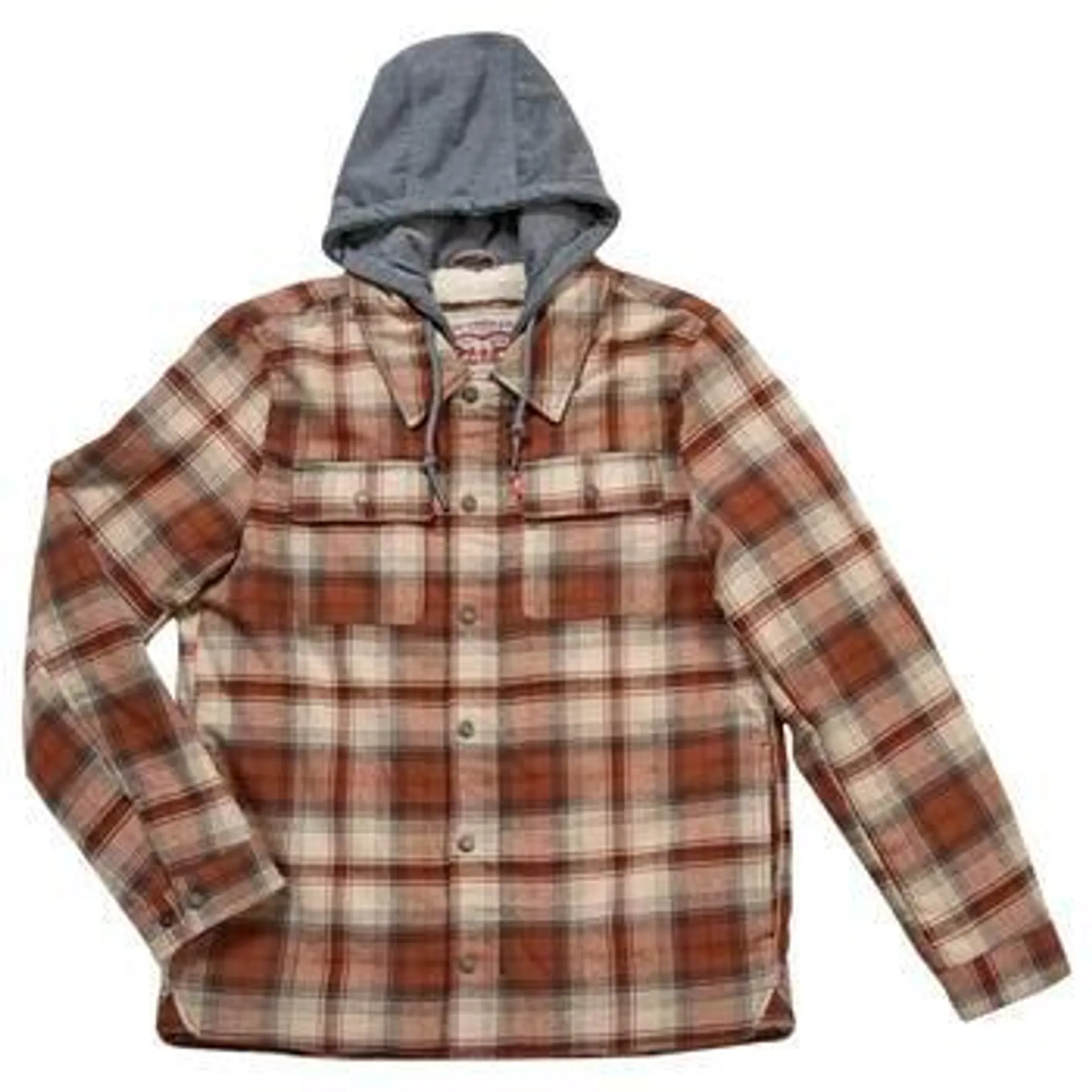 Mens Levi’s® Shirt Jacket w/ Hood - Ombre Brown