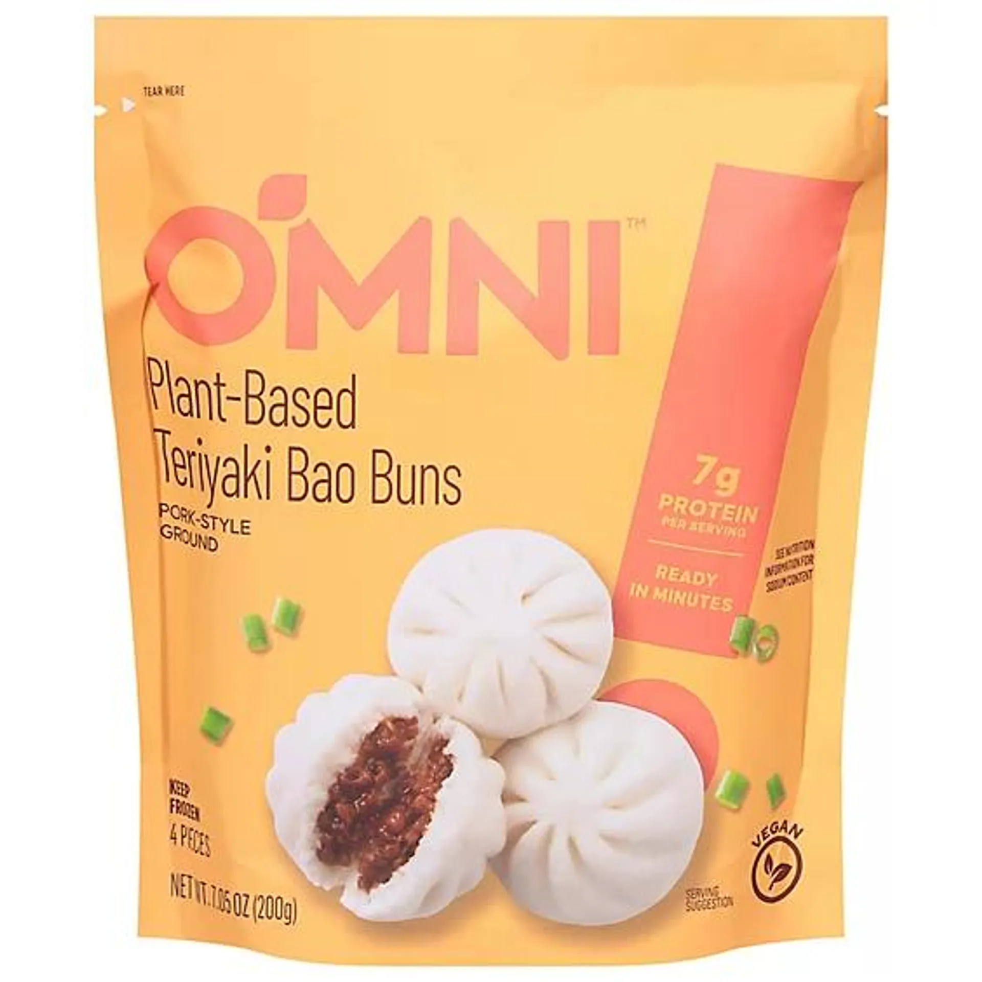 Omni Foods Teriyaki Plant Based Bao Buns - 7.05 Oz