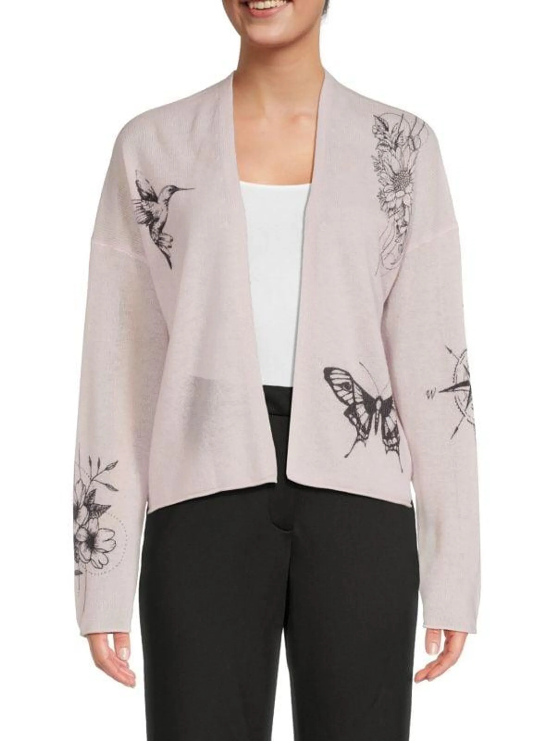 Pia Open Front Cashmere Cardigan