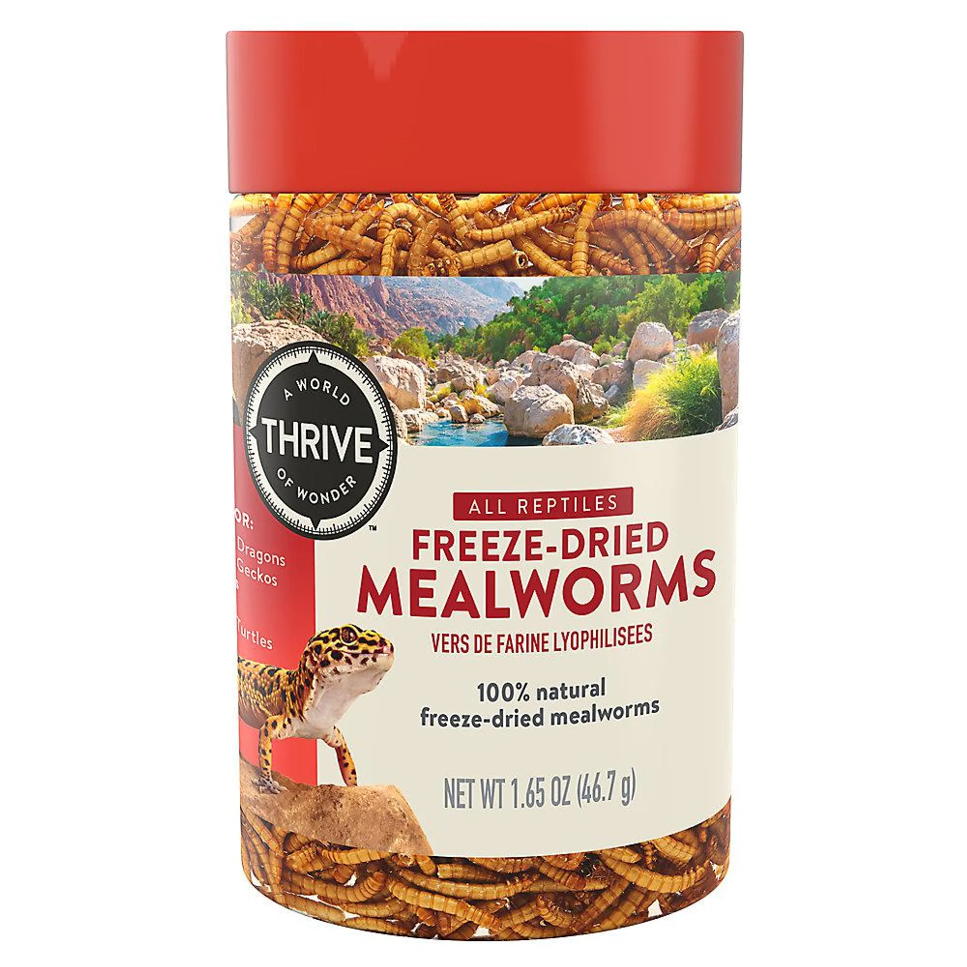 Thrive Freeze Dried Mealworms Reptile Food & Treat - Natural
