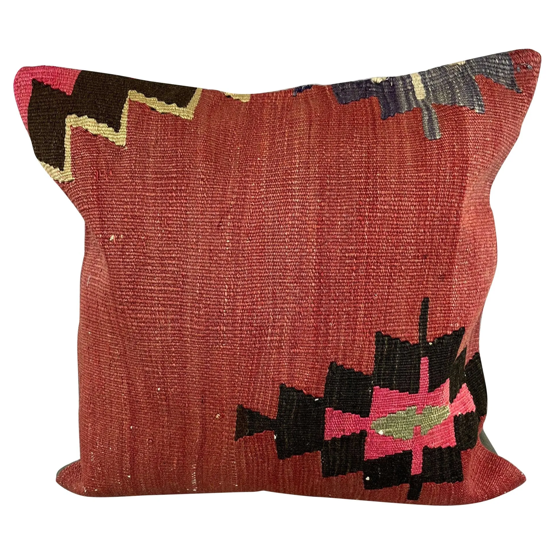 20 x 20 Kilim Pillow Turkish Cushion Natural Red Pillow Cushion Cover #6796