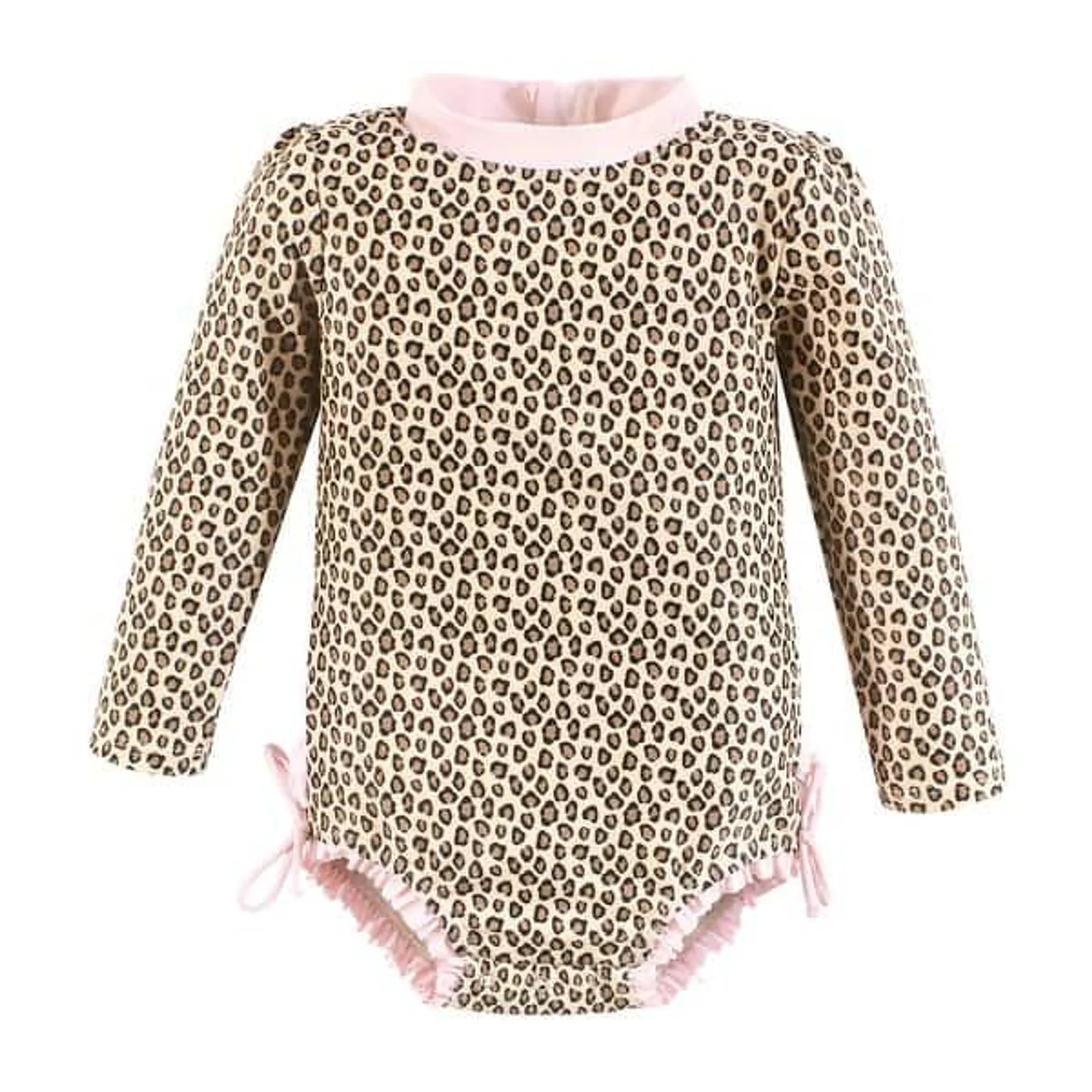 Hudson Baby Girls Rashguard Baby Swimsuit, Leopard