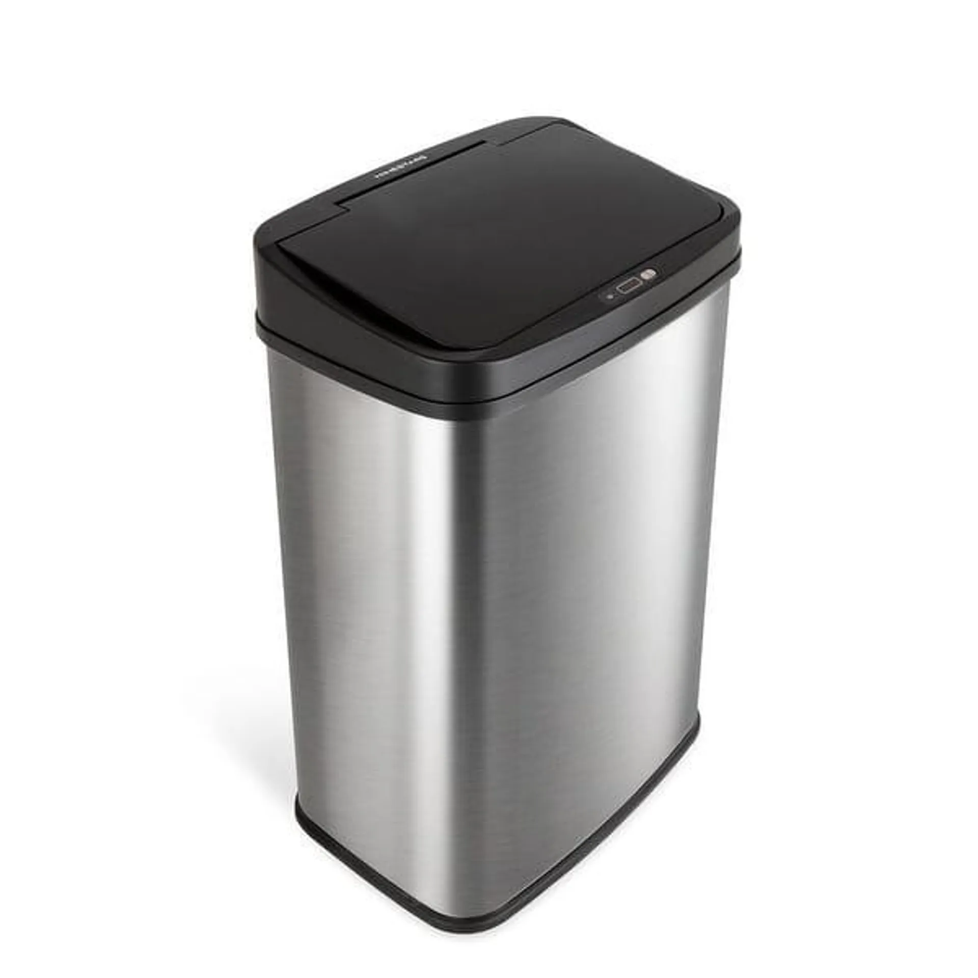 NINESTARS Rectangular Motion Sensor Motion Sensor Trash Can 13.2 Gallon/50 Liter Stainless Steel DZT-50-28