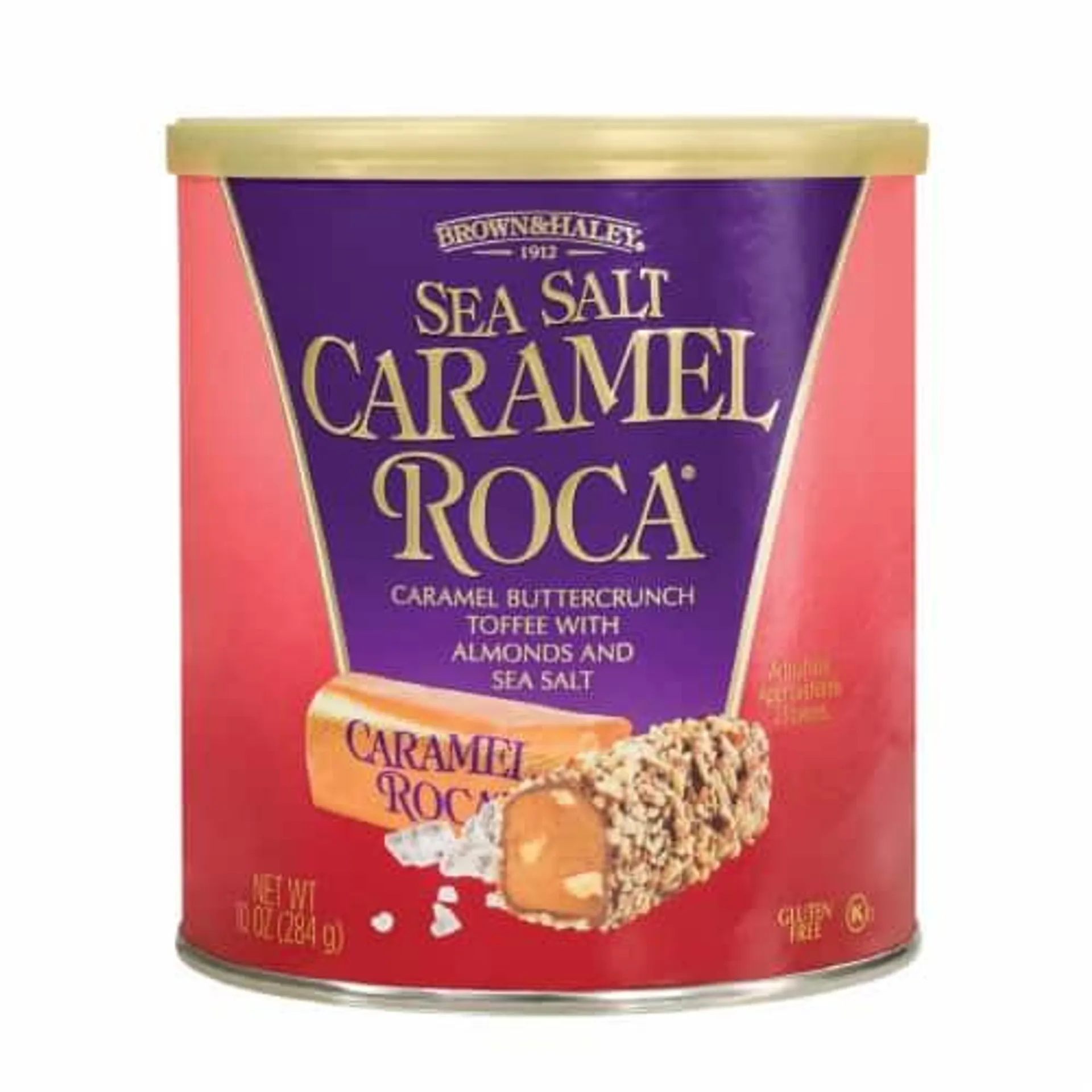 Brown & Haley Sea Salt Caramel Roca Buttercrunch Toffee Holiday Candy Canister