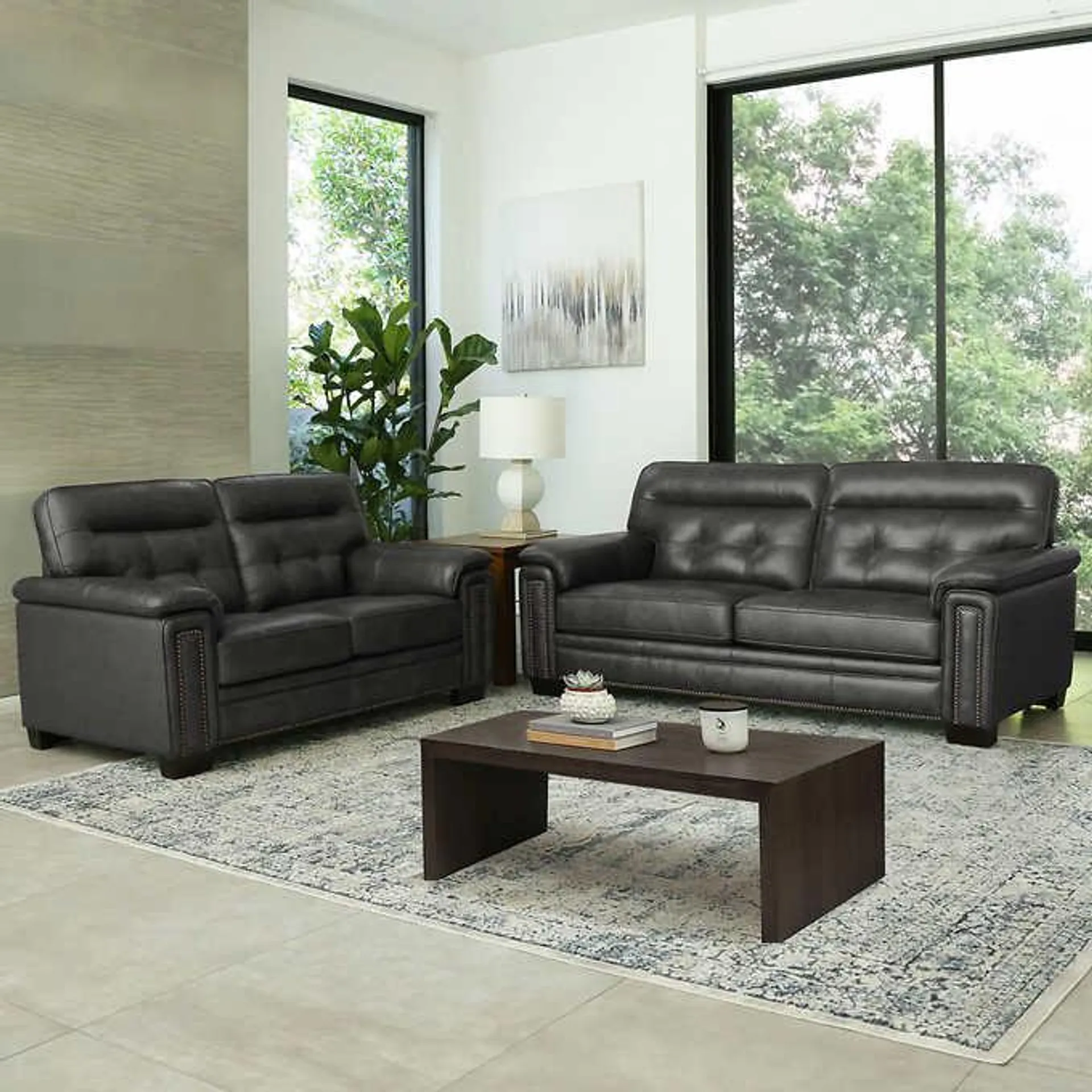 Harrison 2-piece Leather Set - Sofa, Loveseat