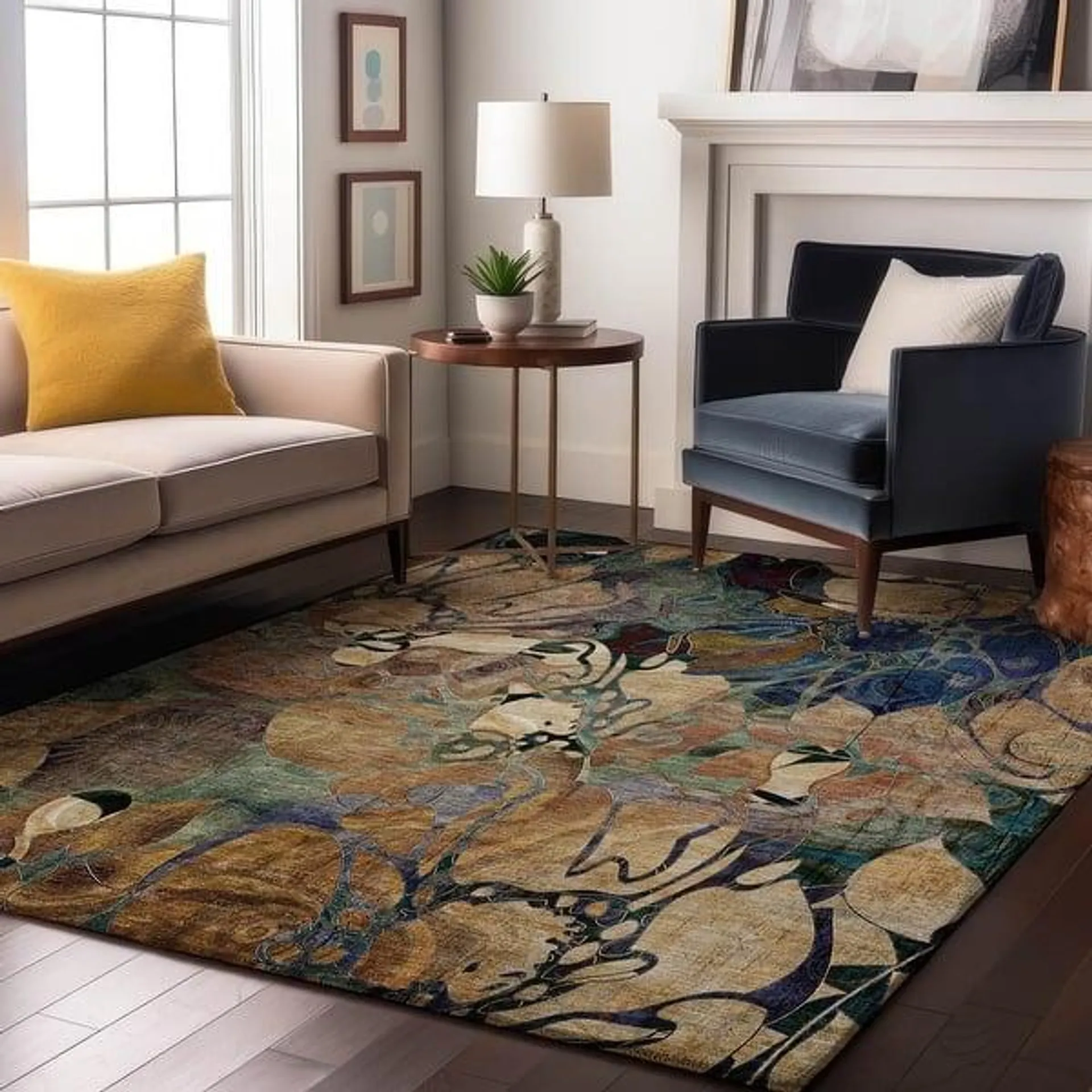 Premium Washable Super Soft Abstract Floral Mayfield Rug