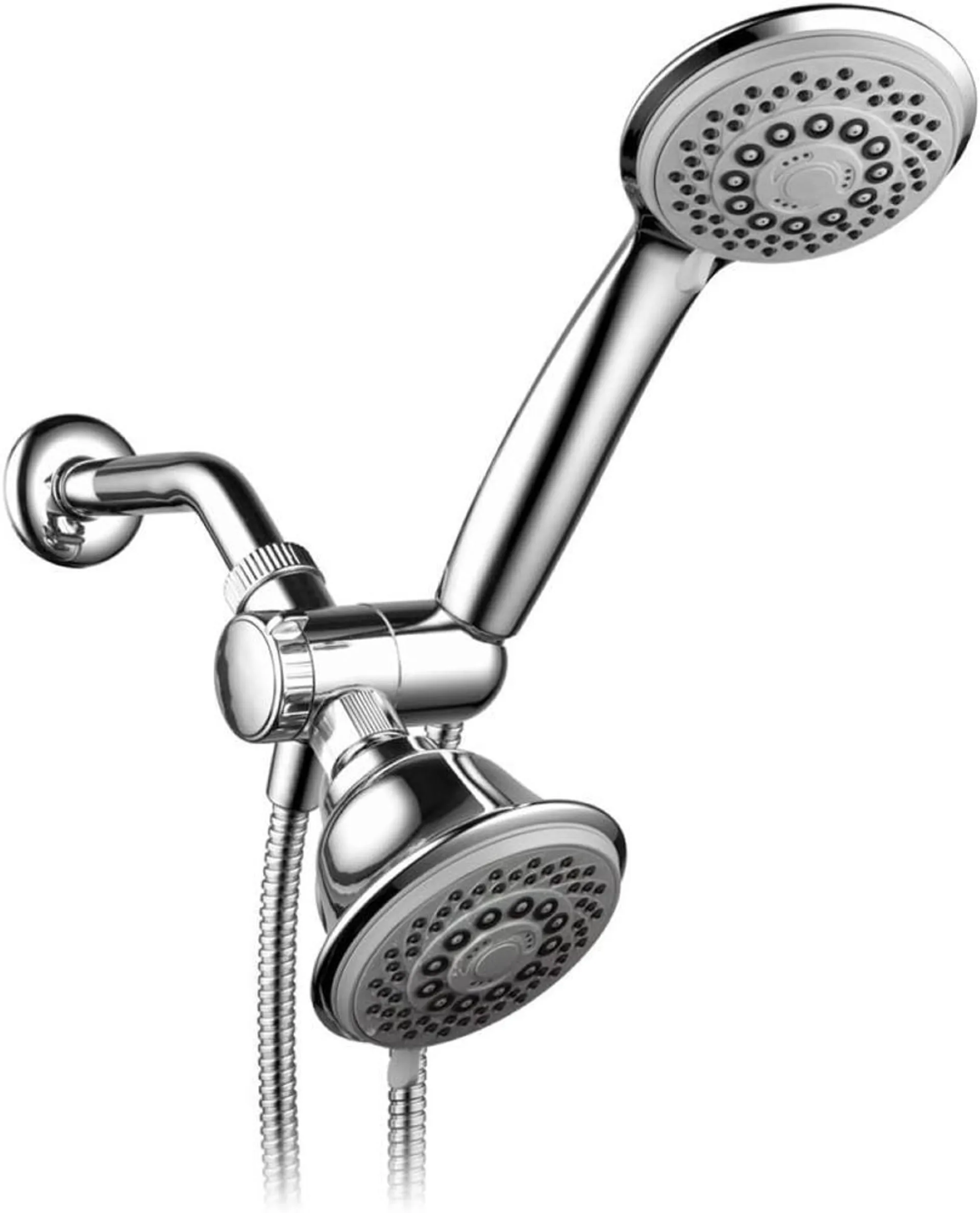 HotelSpa AquaStorm 30-Spray Setting Fixed Chrome/Gray Showerhead with Handheld Showerhead