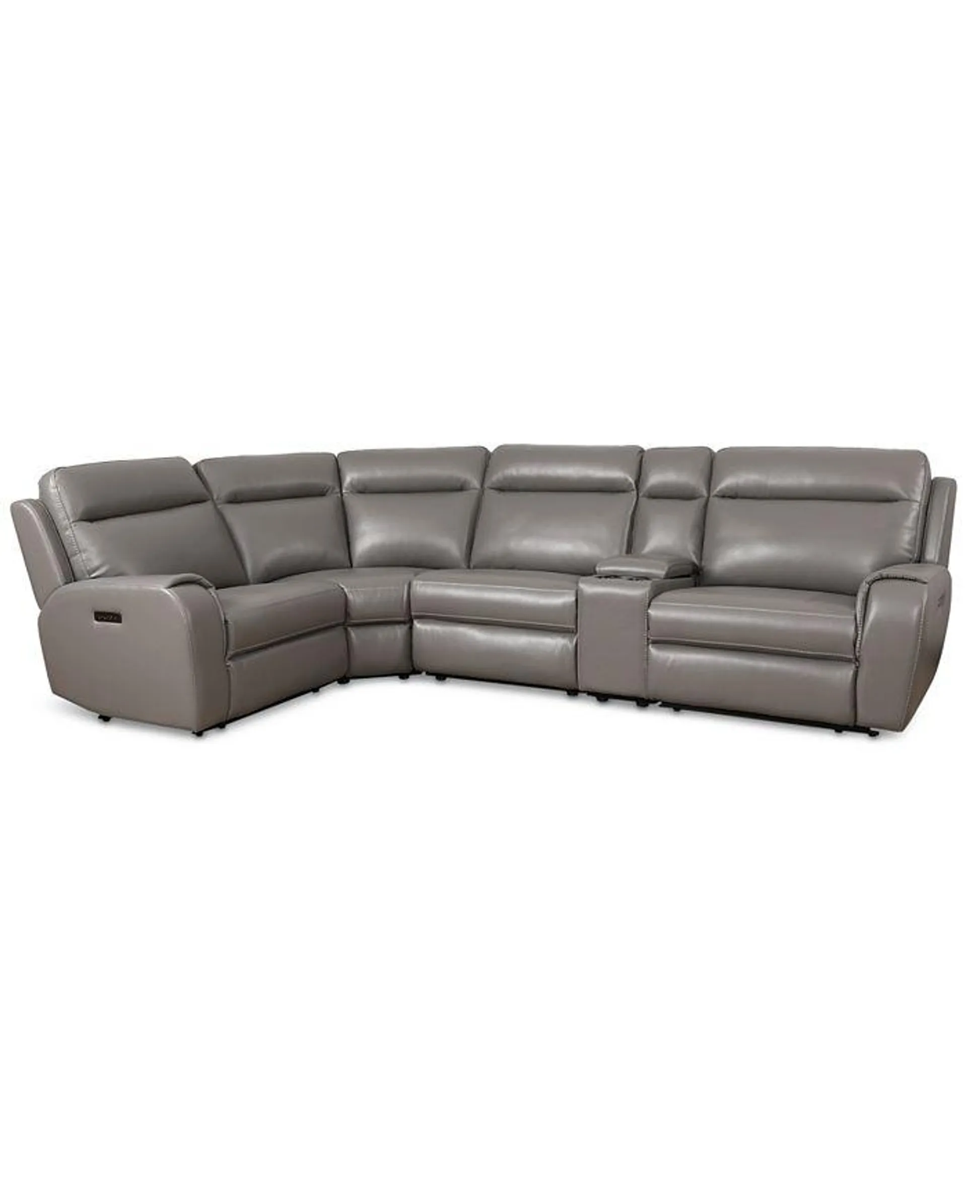 Sheeler 5-Pc. Faux Leather Sectional with 3 Power Motion Chairs & 1 Console