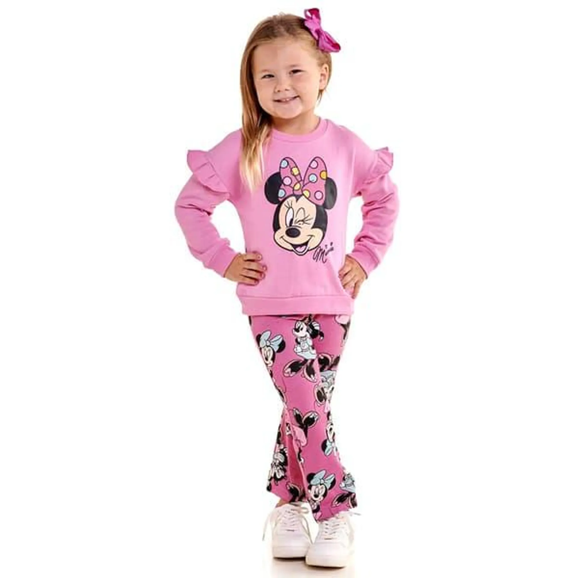 Toddler Girl Disney Minnie Dot Sweatshirt & Wide Leg Pants Set