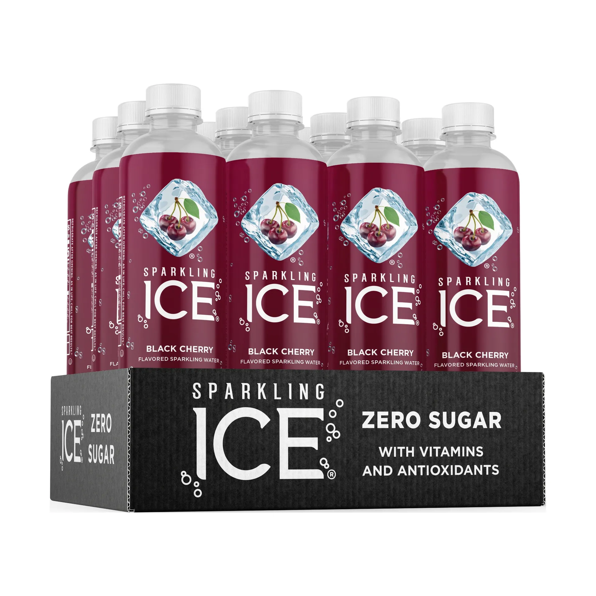 Sparkling Ice® Naturally Flavored Sparkling Water, Black Cherry 17 Fl Oz, (Pack of 12)