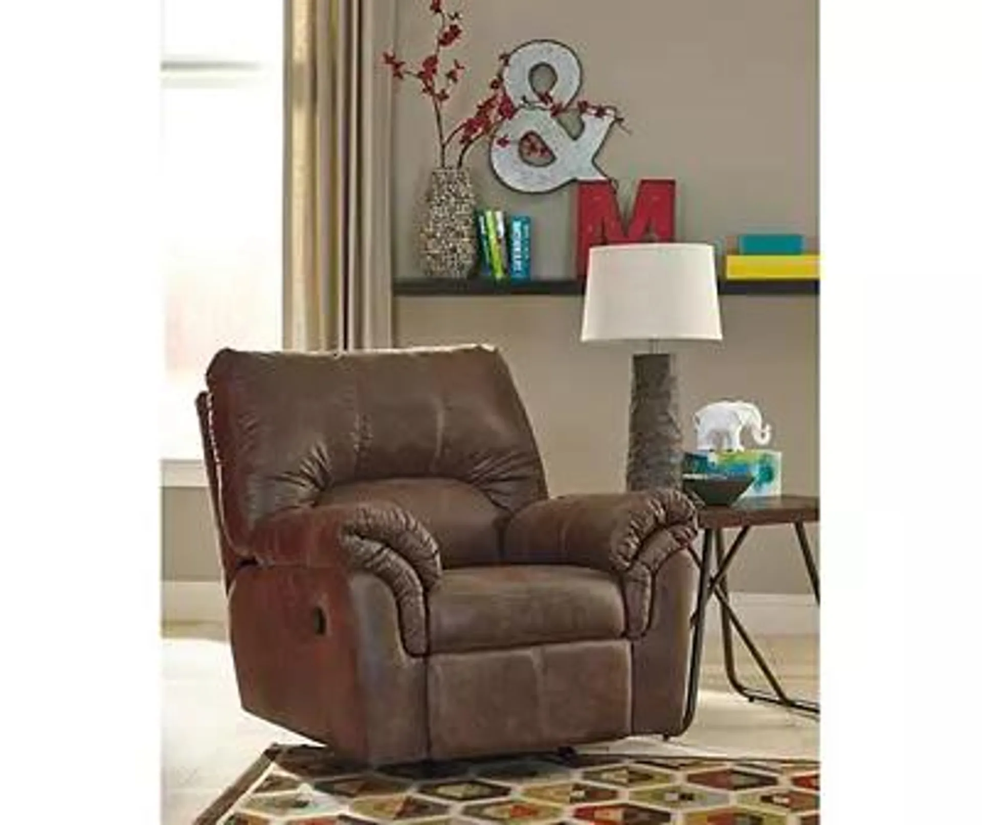 Bladen Coffee Faux Leather Rocker Recliner