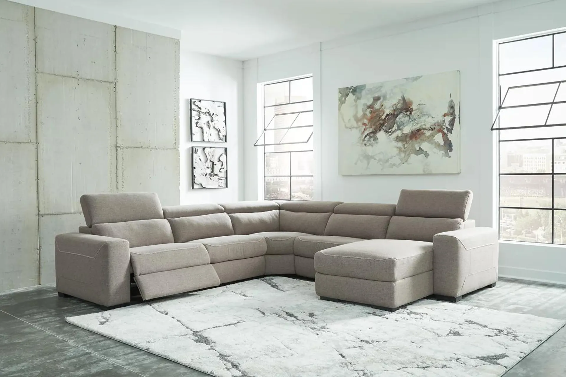 Mabton 5-Piece Dual Power Reclining Modular Sectional