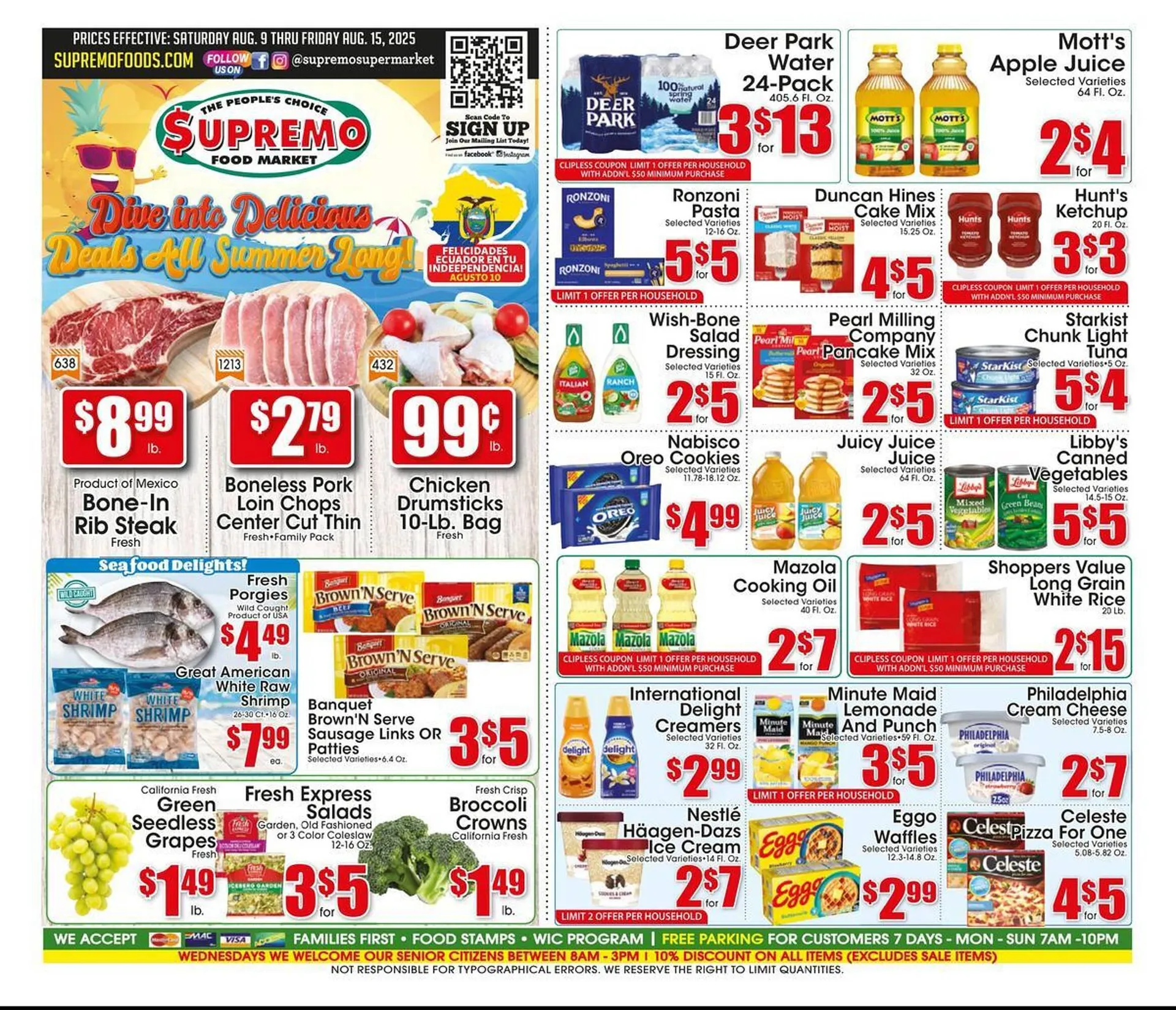 Weekly ad Supremo Foods Inc Weekly Ad from August 9 to August 15 2025 - Page 1