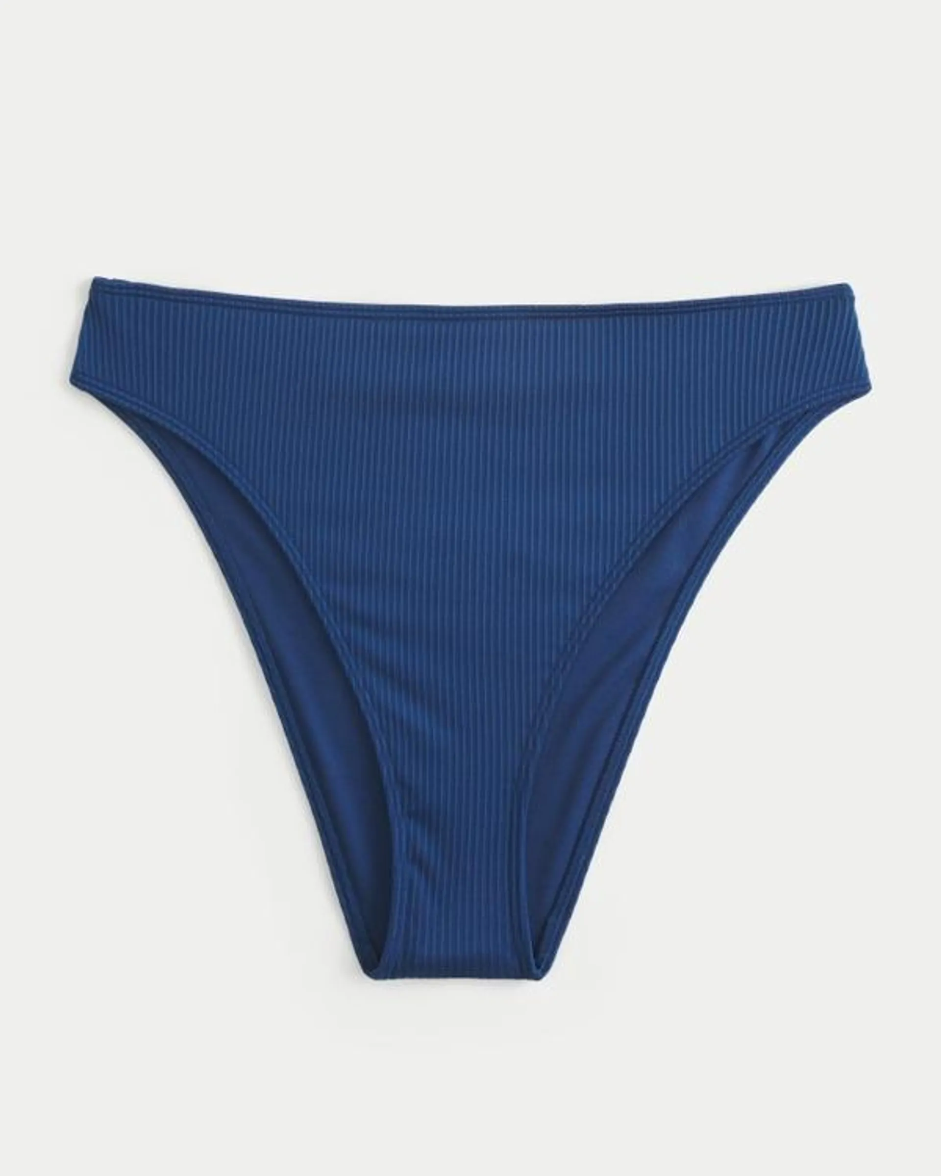 Curvy High-Leg High-Waist Ribbed Cheeky Bikini Bottom
