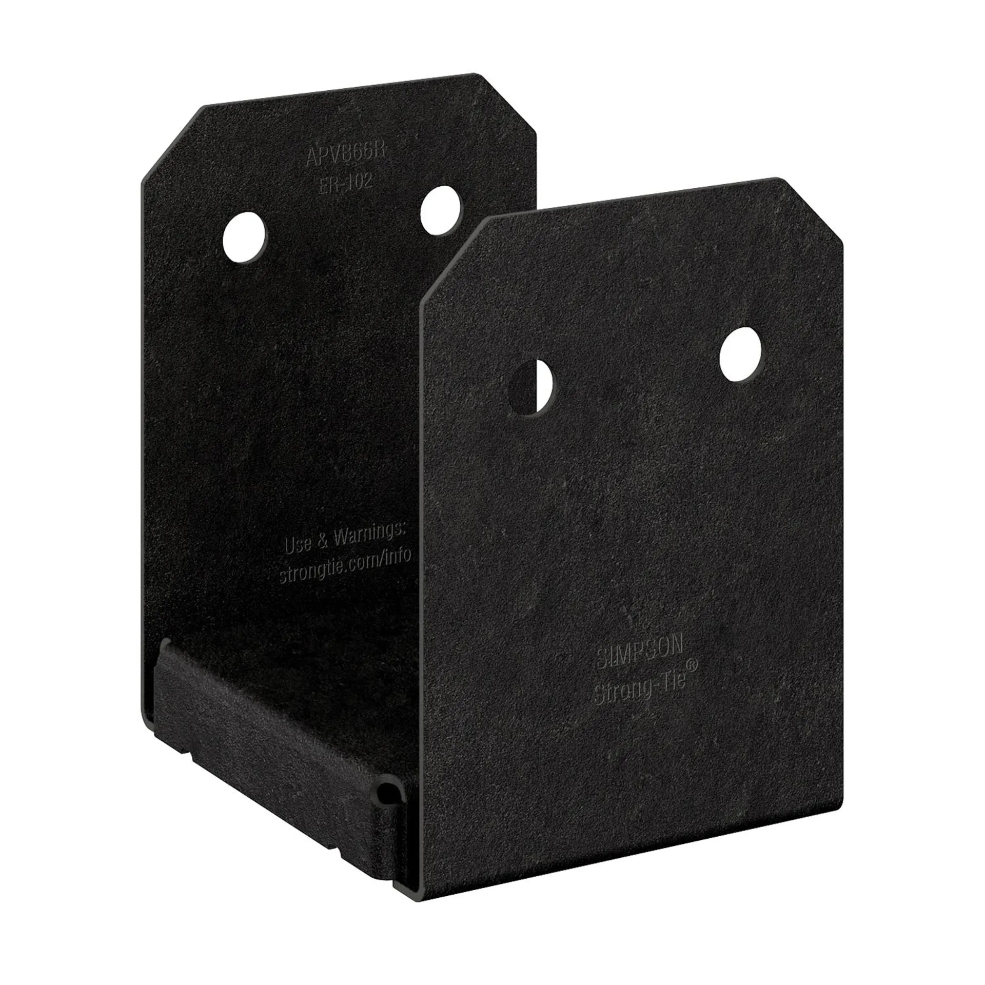 Outdoor Accents Avant APVB66R Adjustable Post Base, 6 x 6 in Post, 12 ga Gauge, Steel, Black